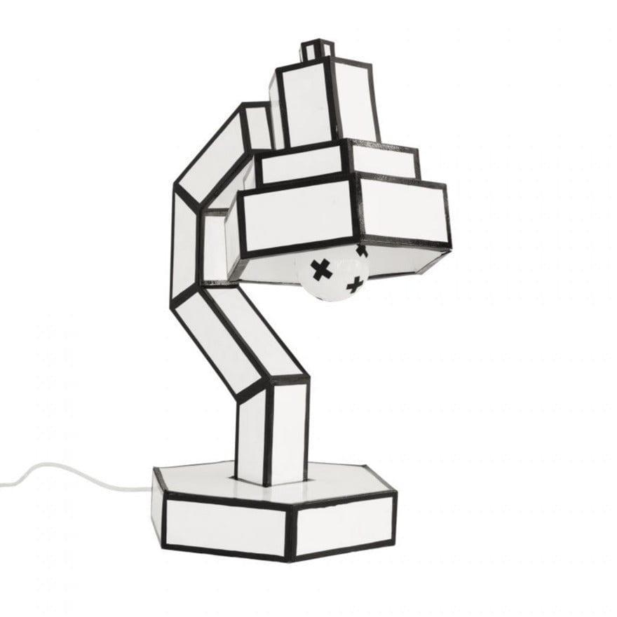 Lampa biurkowa CUT 'N PASTE biały z czarną obramówką Seletti Eye on Design