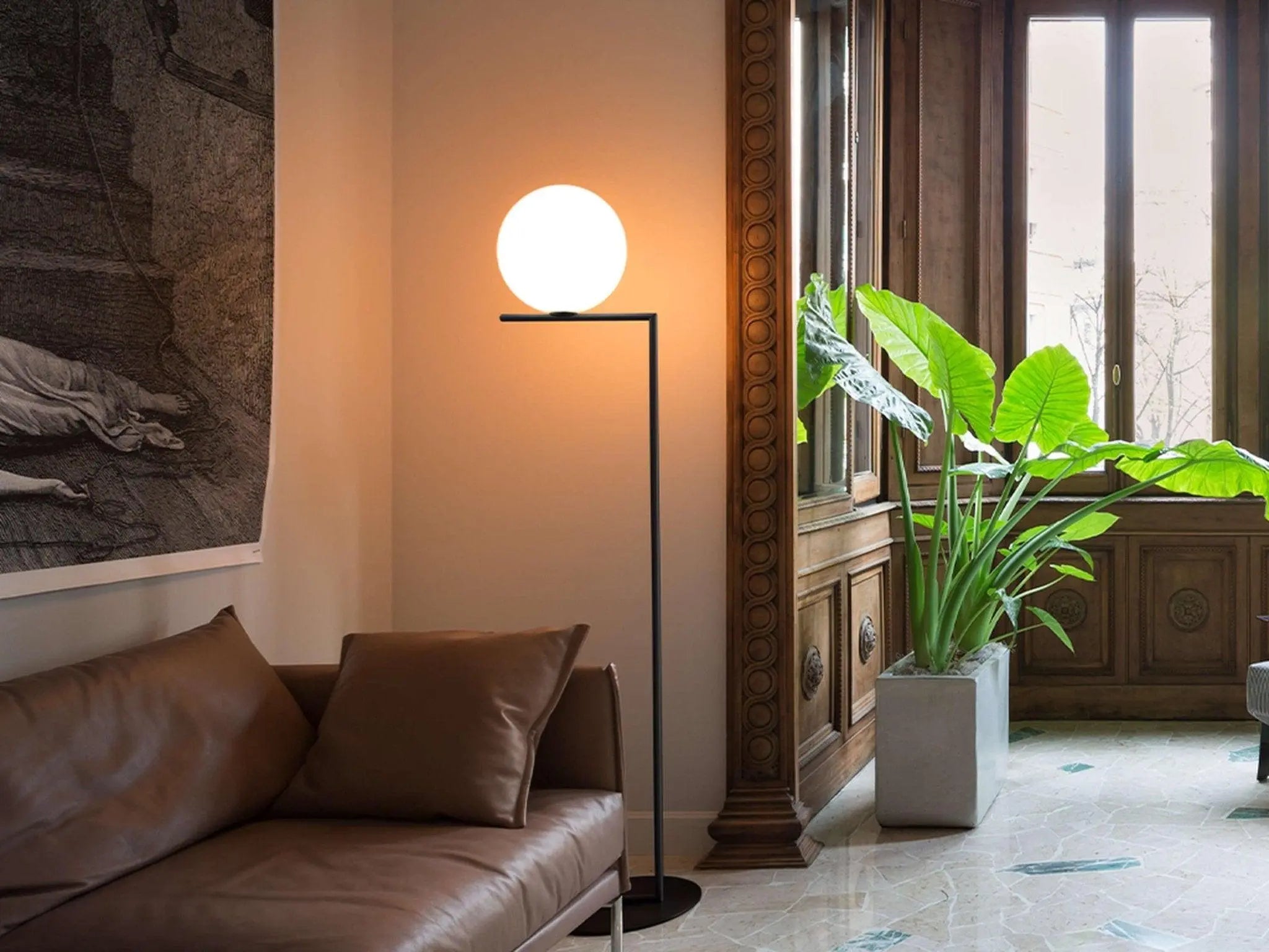Lampa podłogowa IC LIGHTS czarny – szkło