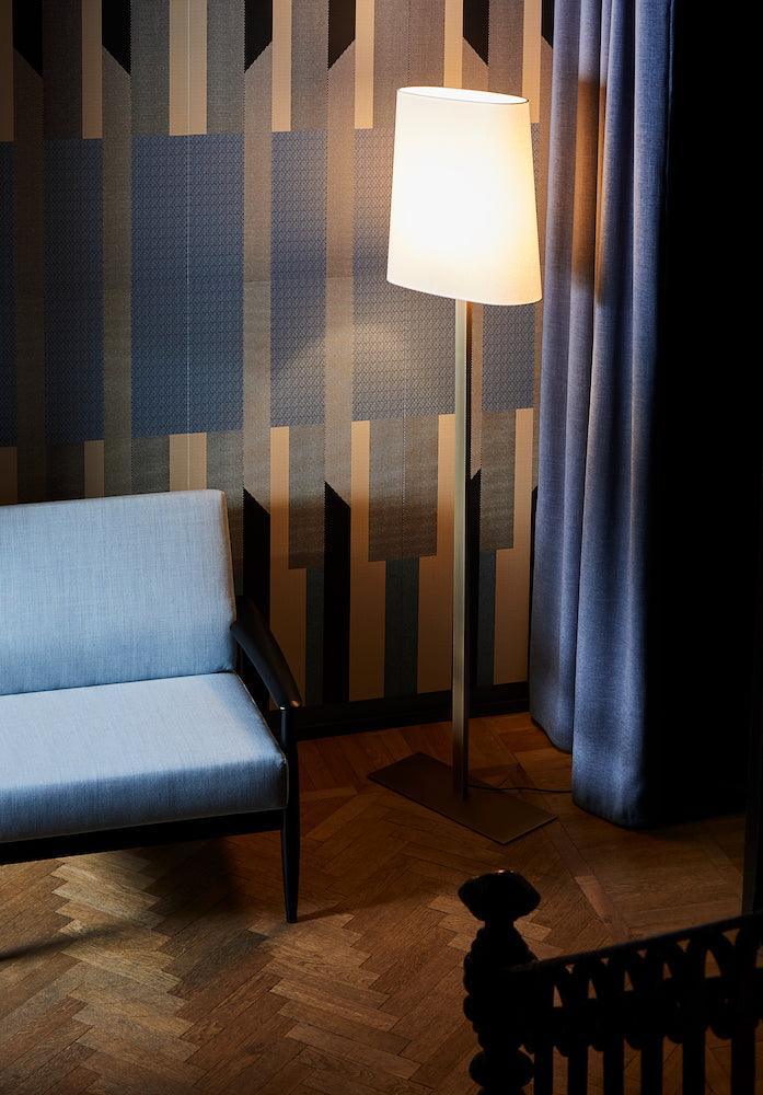 Lampa podłogowa OVALE satynowy brąz z białym kloszem Contardi Eye on Design