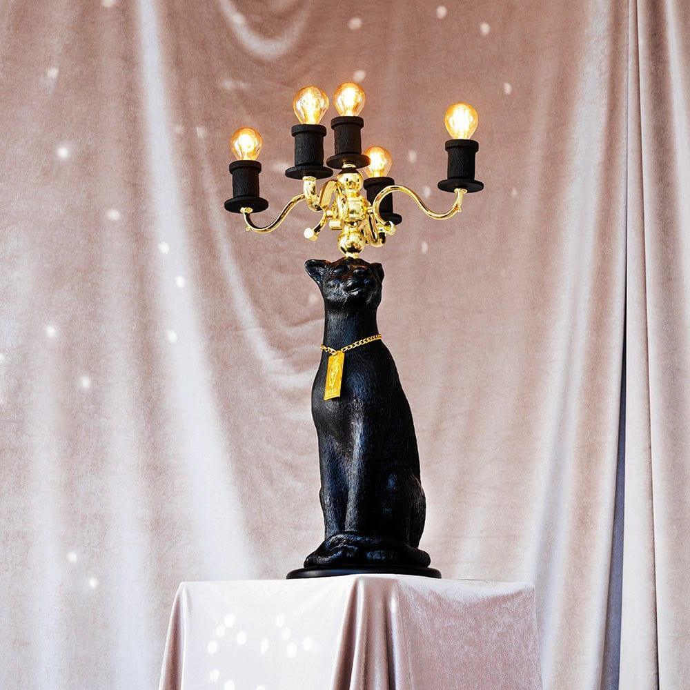 Lampa podłogowa PROUDLY CROWNED PANTHER czarny Bold Monkey Eye on Design