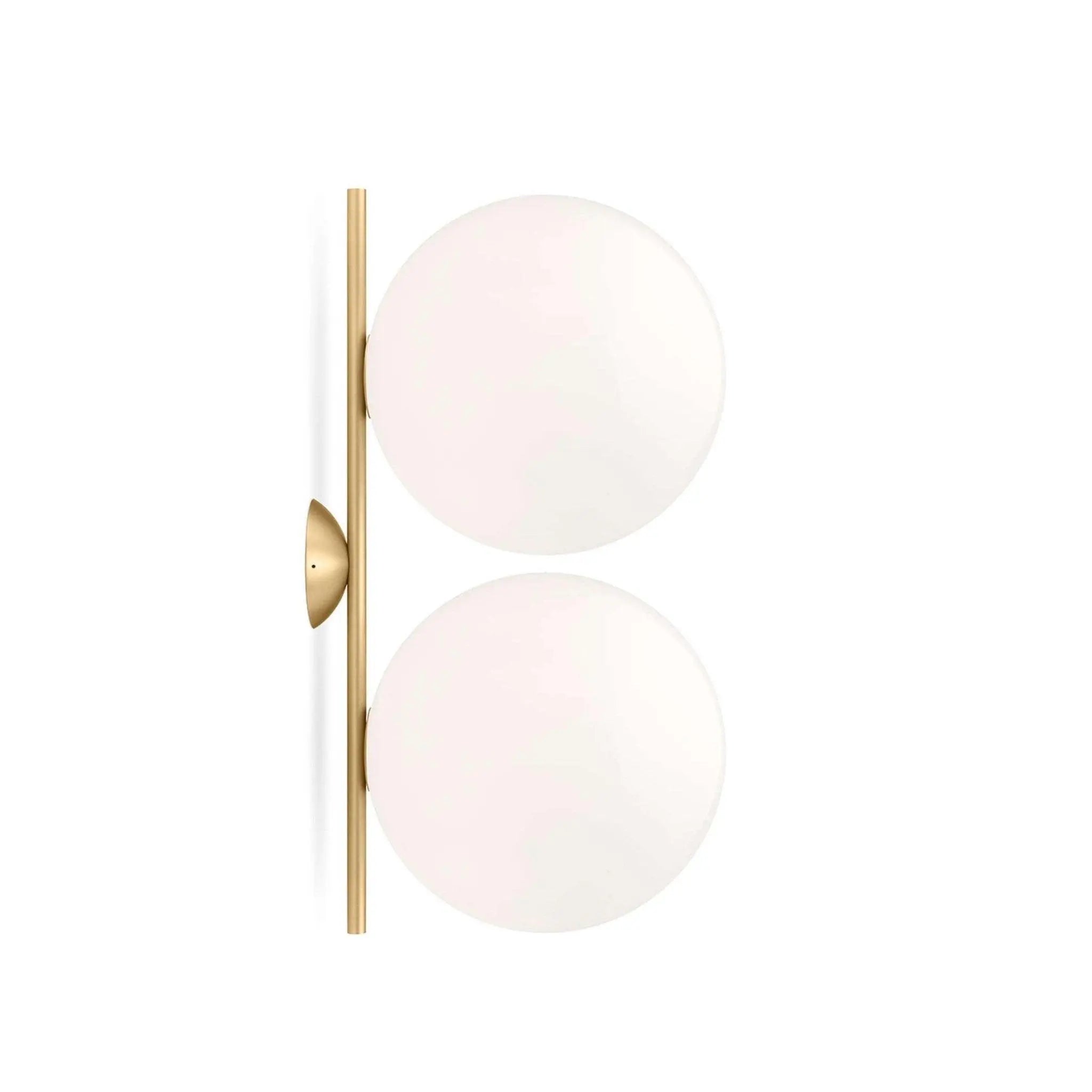Lampa ścienna dwupunktowa IC LIGHTS DOUBLE mosiężny – styl minimalistyczny