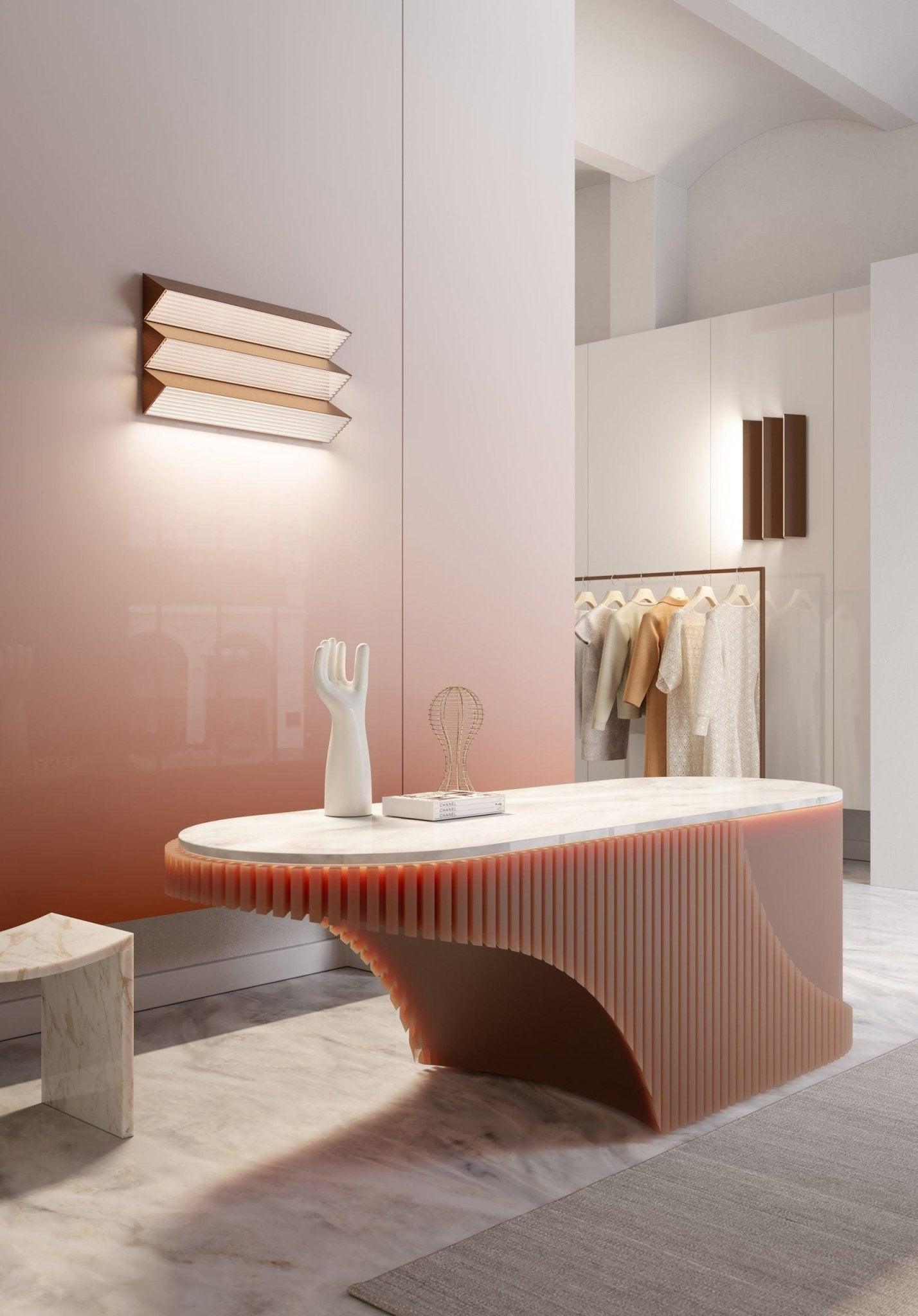 Lampa ścienna STICK TRIO satynowa miedź Contardi Eye on Design