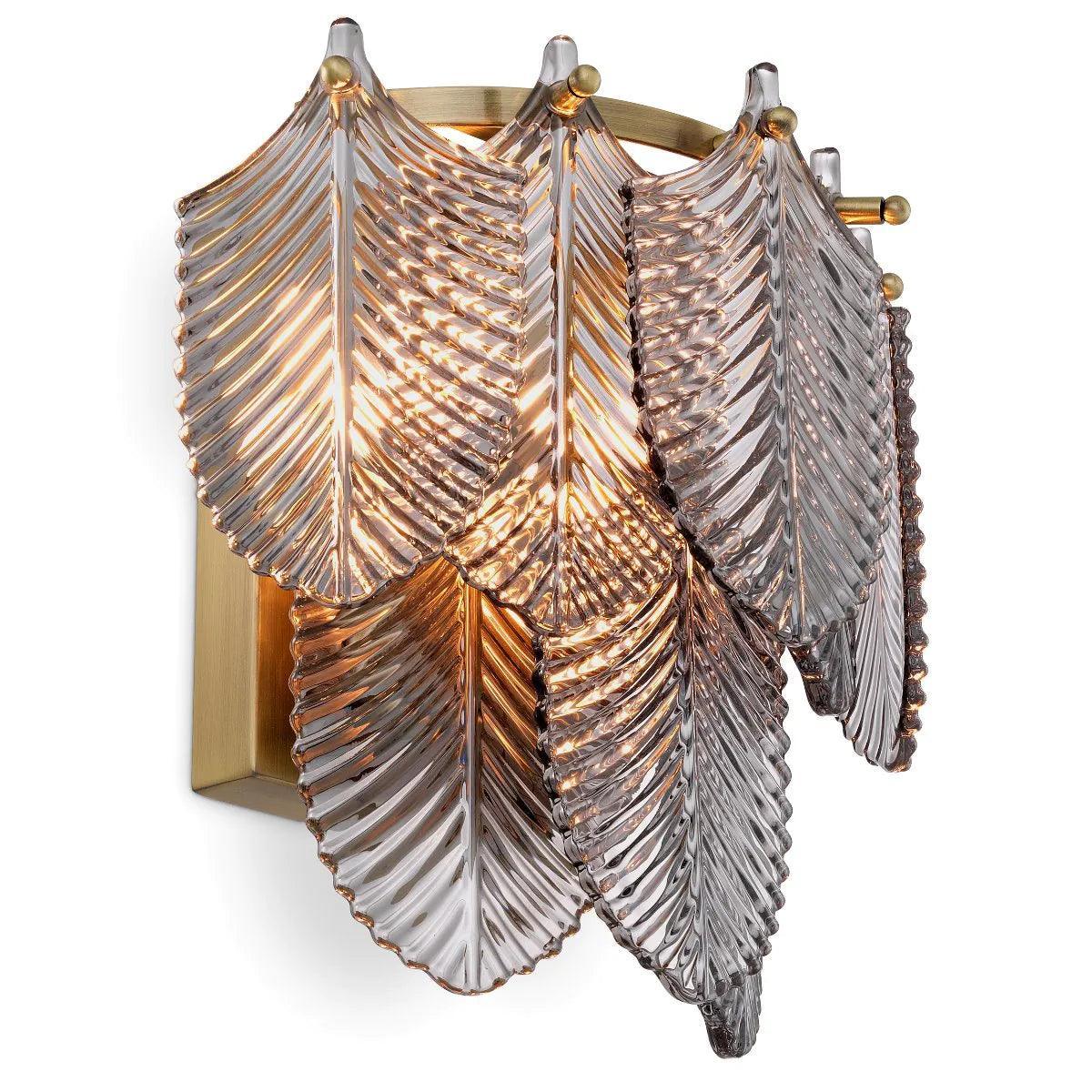 Lampa ścienna VERBIER szkło dymione ze złotym Eichholtz Eye on Design