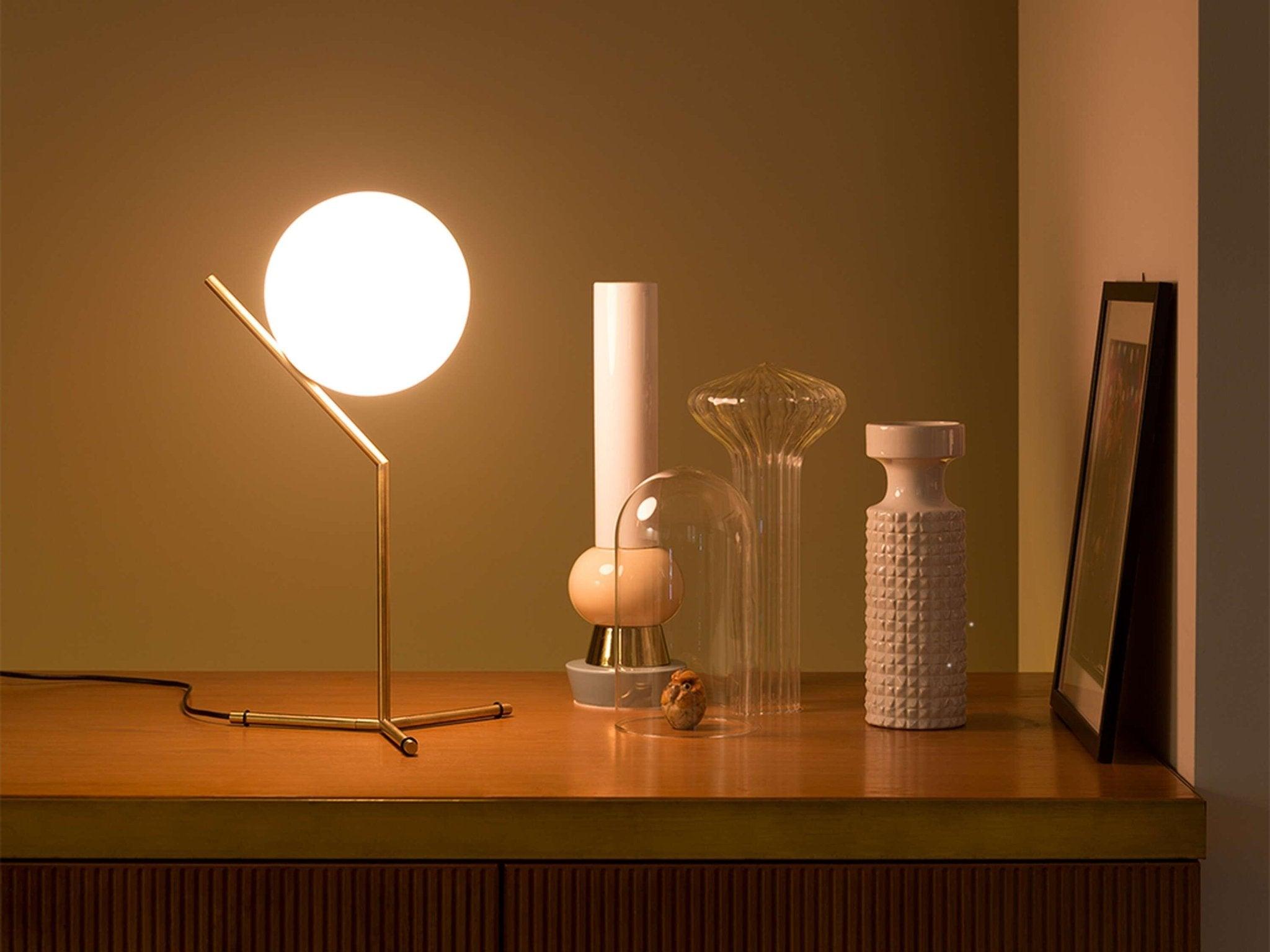 Lampa stołowa IC LIGHTS HIGH mosiężny – mosiądz i szkło