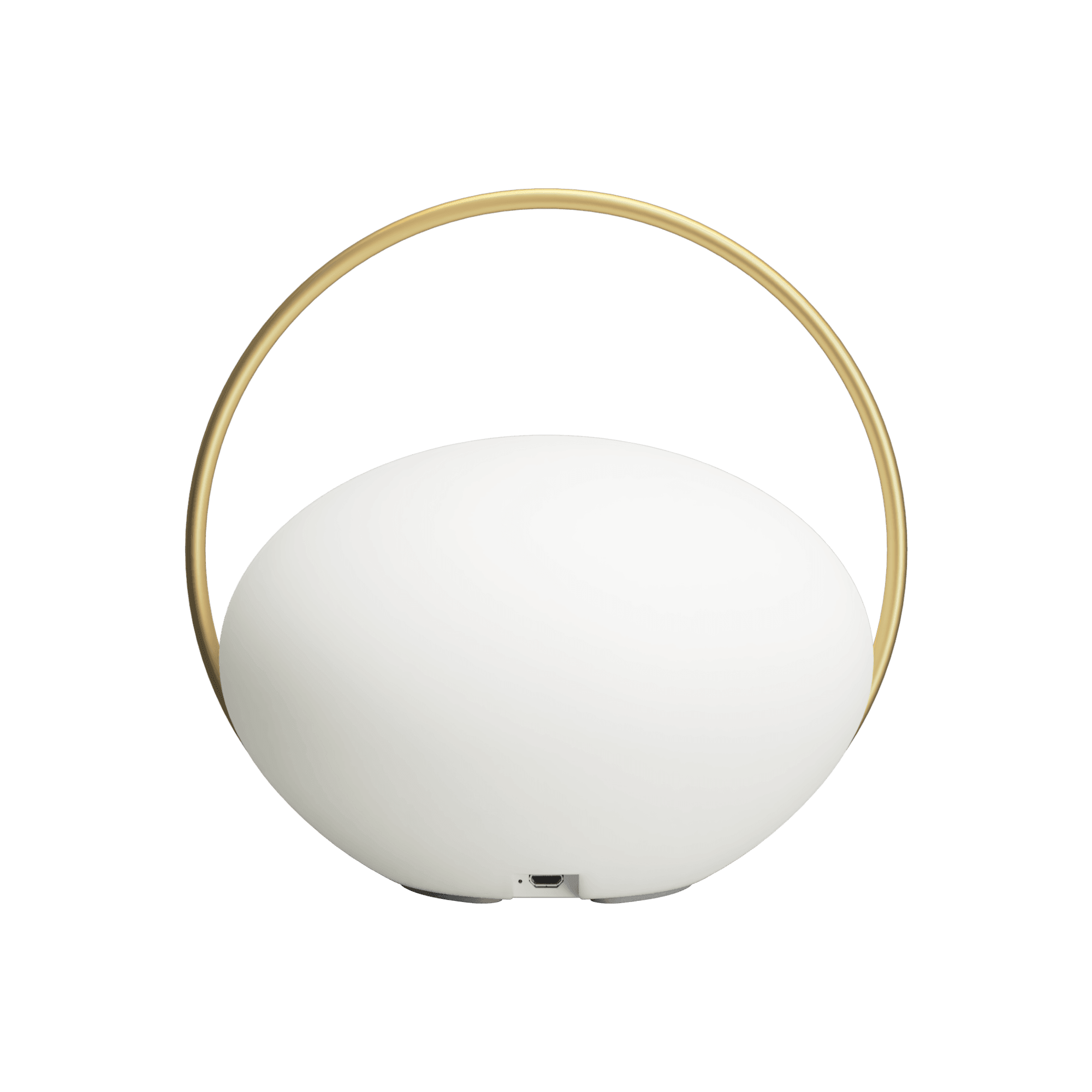 Lampa stołowa przenośna ORBIT mleczny ze złotym UMAGE Eye on Design