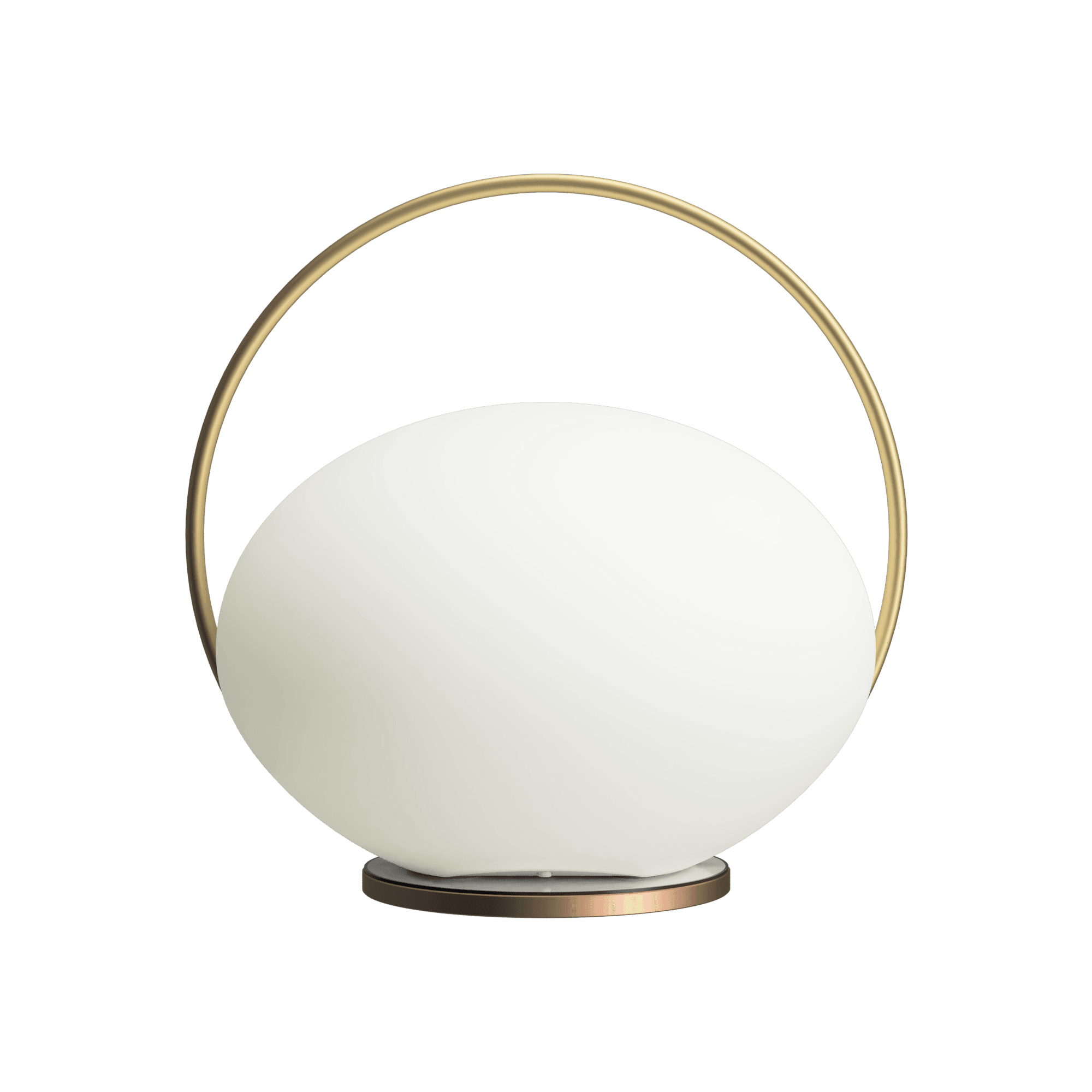 Lampa stołowa przenośna ORBIT mleczny ze złotym UMAGE Eye on Design