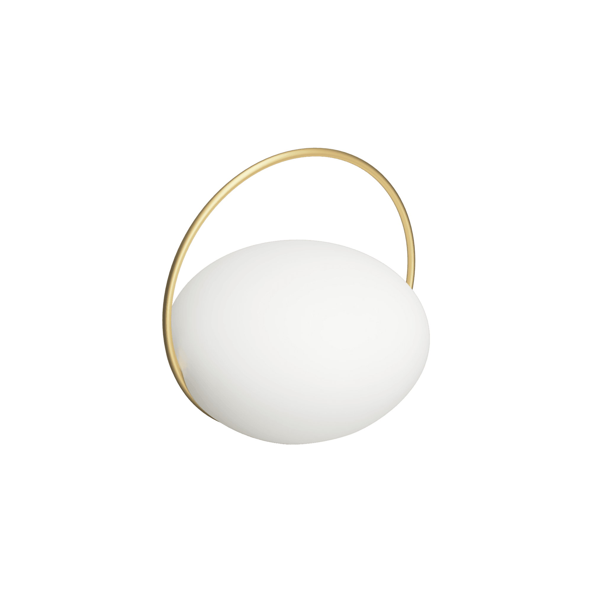 Lampa stołowa przenośna ORBIT mleczny ze złotym UMAGE Eye on Design