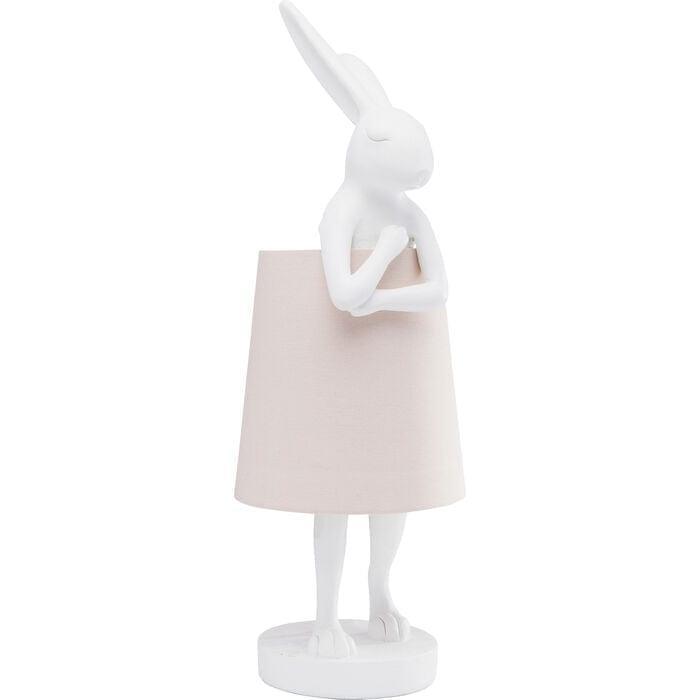 Lampa stołowa RABBIT biały z różowym kloszem Kare Design Eye on Design