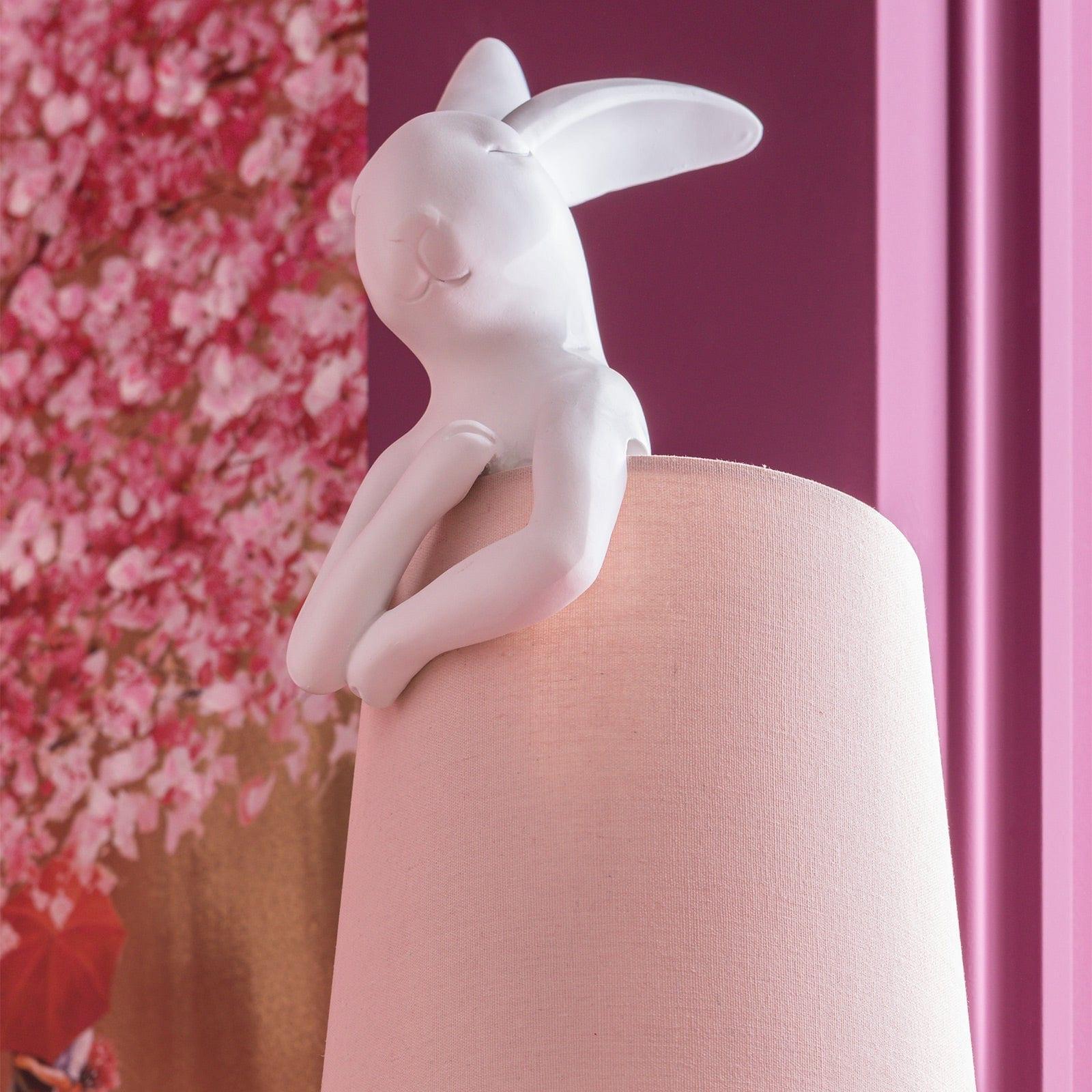 Lampa stołowa RABBIT biały z różowym kloszem Kare Design Eye on Design