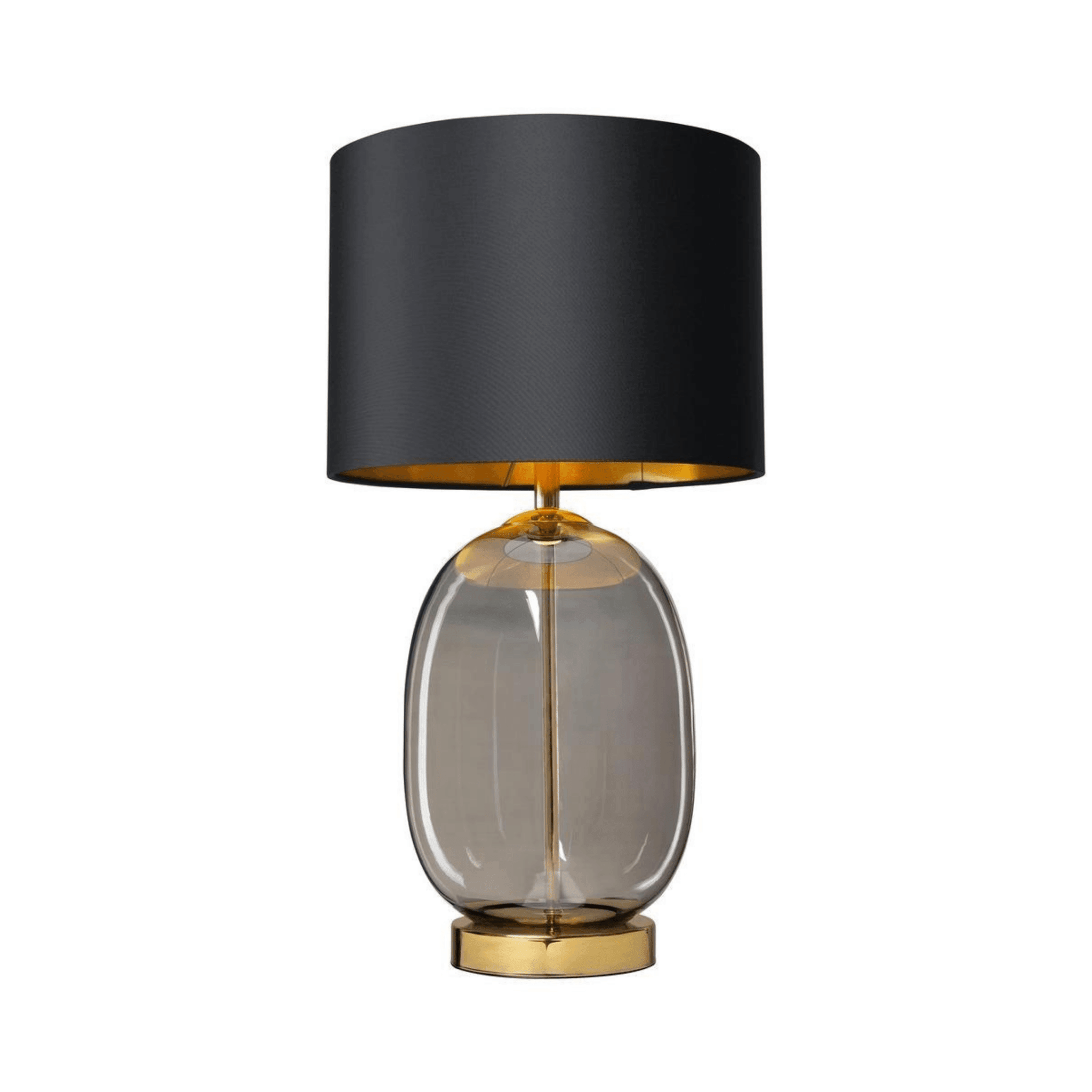 Lampa stołowa SALVADOR dymione szkło z czarnym kloszem Kaspa Eye on Design