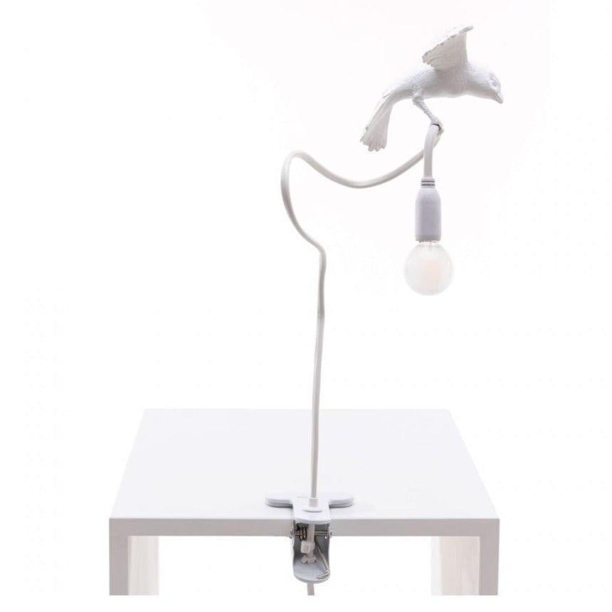 Lampa stołowa z zaciskiem SPARROW CRUISING biały Seletti Eye on Design