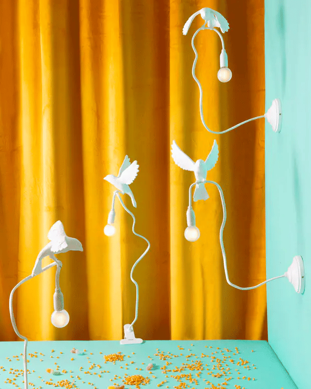 Lampa stołowa z zaciskiem SPARROW CRUISING biały Seletti Eye on Design