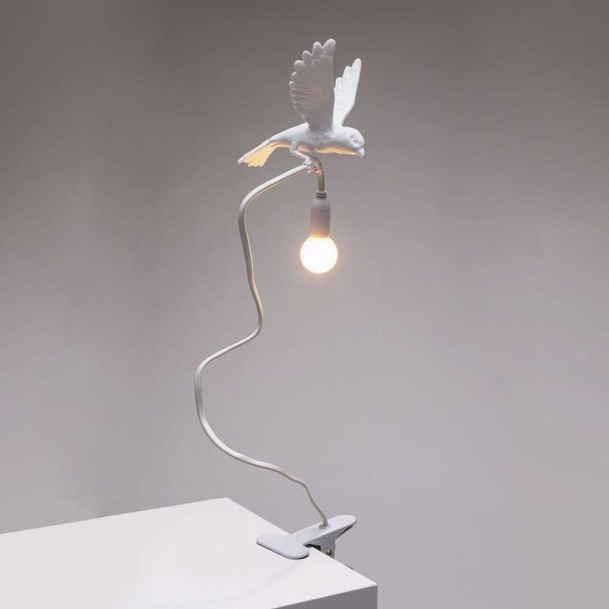 Lampa stołowa z zaciskiem SPARROW LANDING biały Seletti Eye on Design