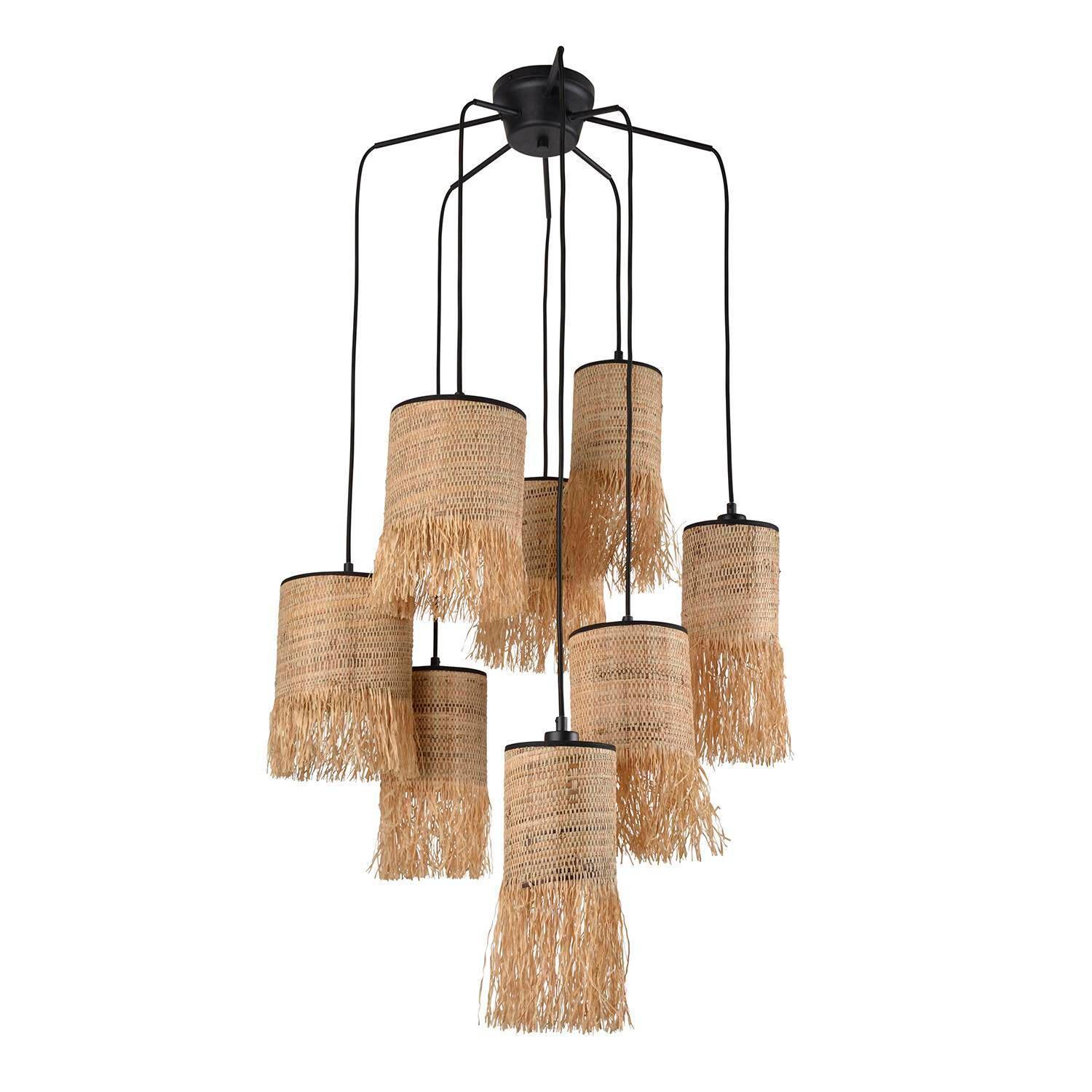 Lampa sufitowa FORMENTERA 8L bananowiec i rafia Market Set Eye on Design