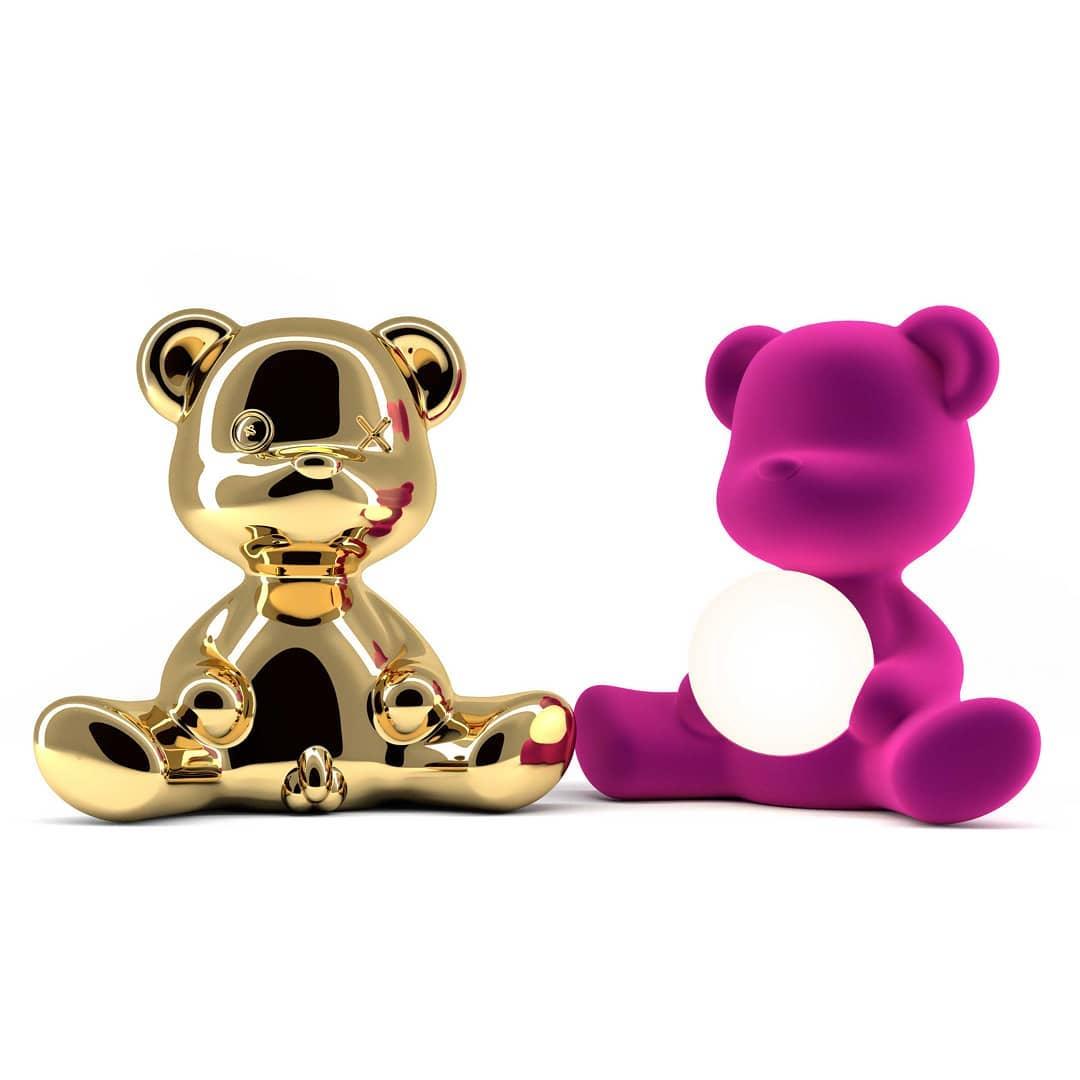 Lampa TEDDY GIRL VELVET fioletowa Qeeboo Eye on Design