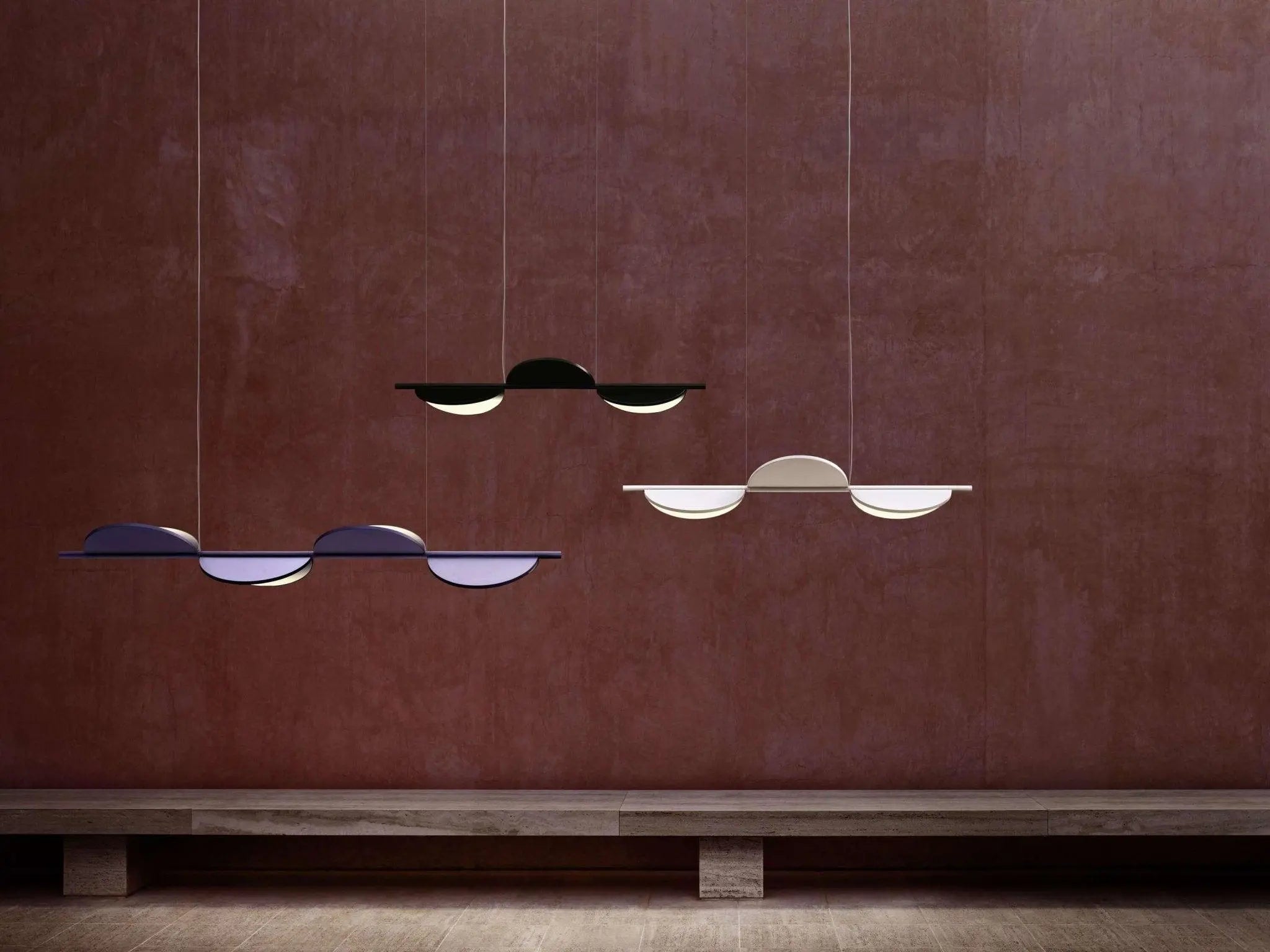 Lampa wisząca ALMENDRA LINEAR niebieski, marka Flos