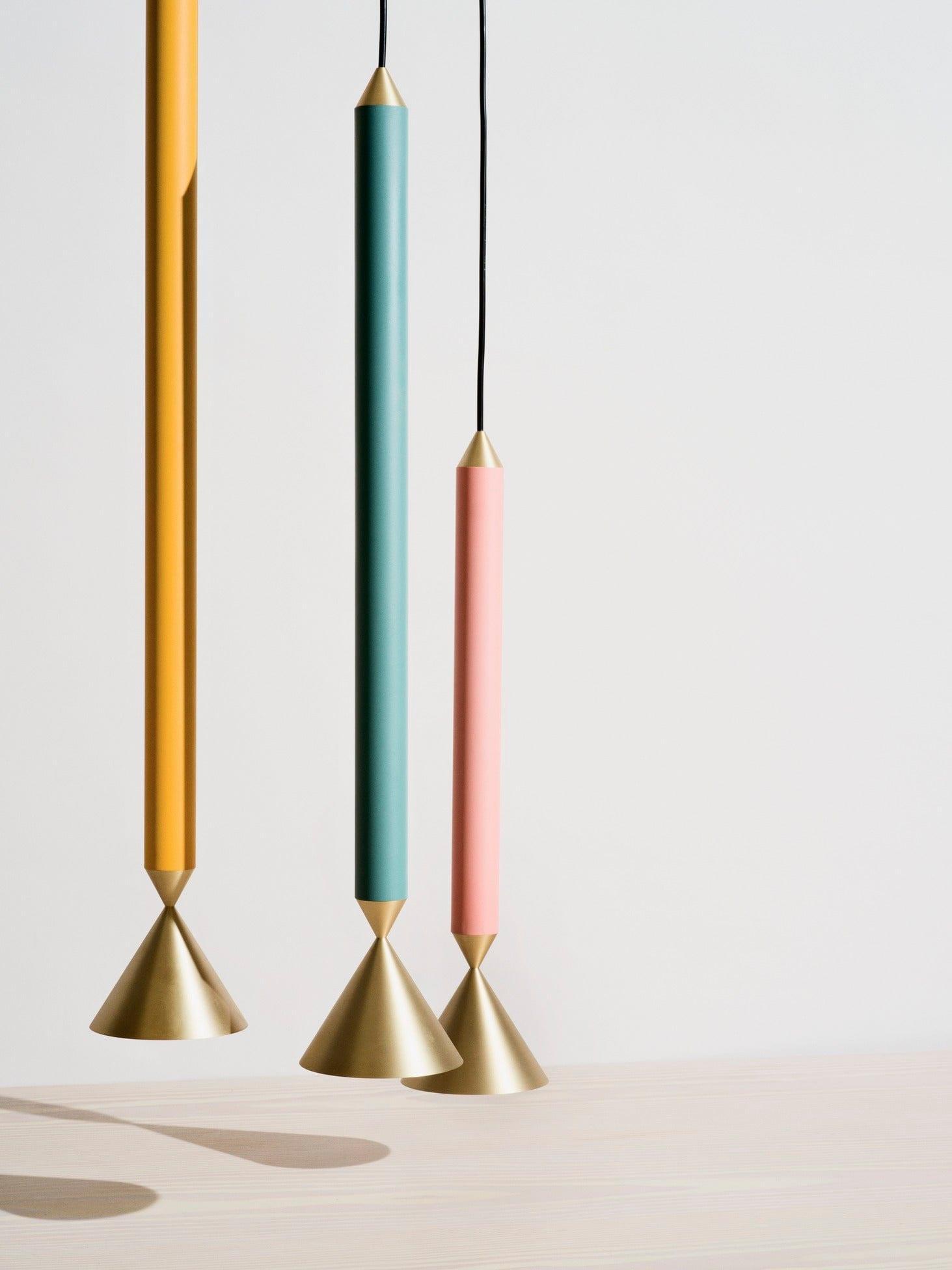 Lampa wisząca APOLLO niebieski z mosiężnym wykończeniem Pholc Eye on Design