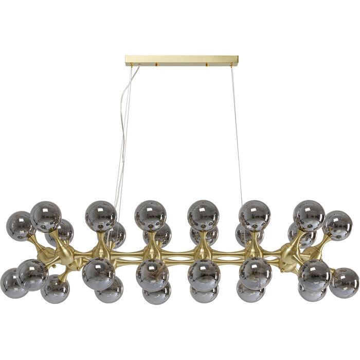 Lampa wisząca ATOMIC BALLS złoty z dymionym szkłem – mosiądz i szkło