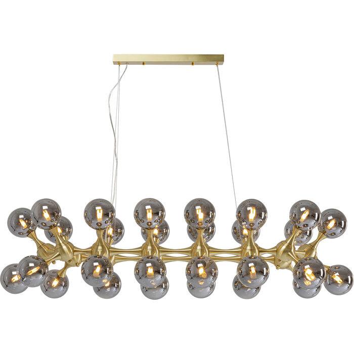 Lampa wisząca ATOMIC BALLS złoty z dymionym szkłem – mosiądz, Kare Design