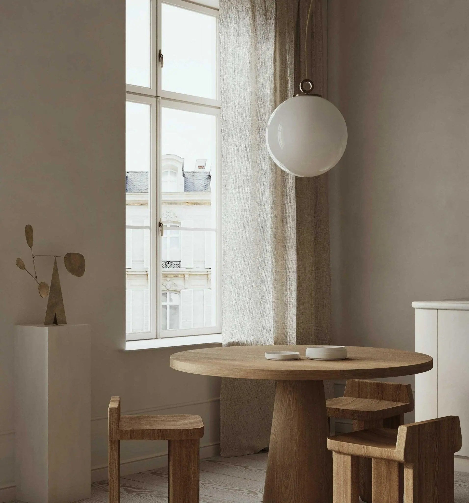 Lampa wisząca BIAŁA KULA nikiel – Embassy Interiors