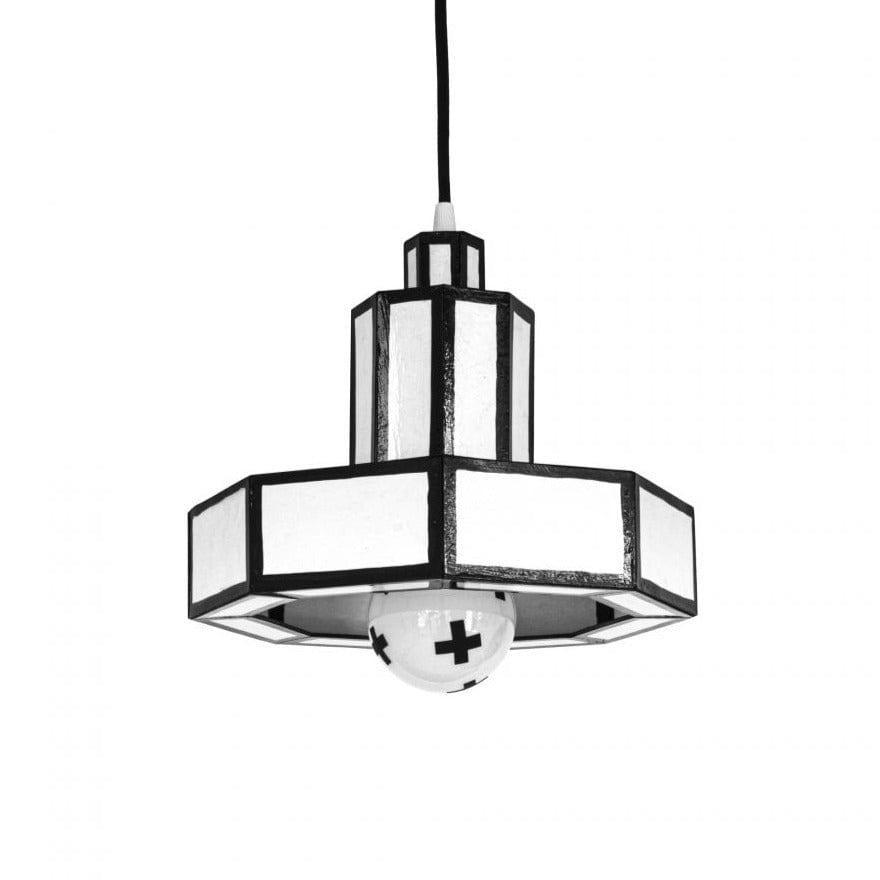 Lampa wisząca CUT 'N PASTE biały z czarną obramówką Seletti 27.4 x 20.9 cm Eye on Design