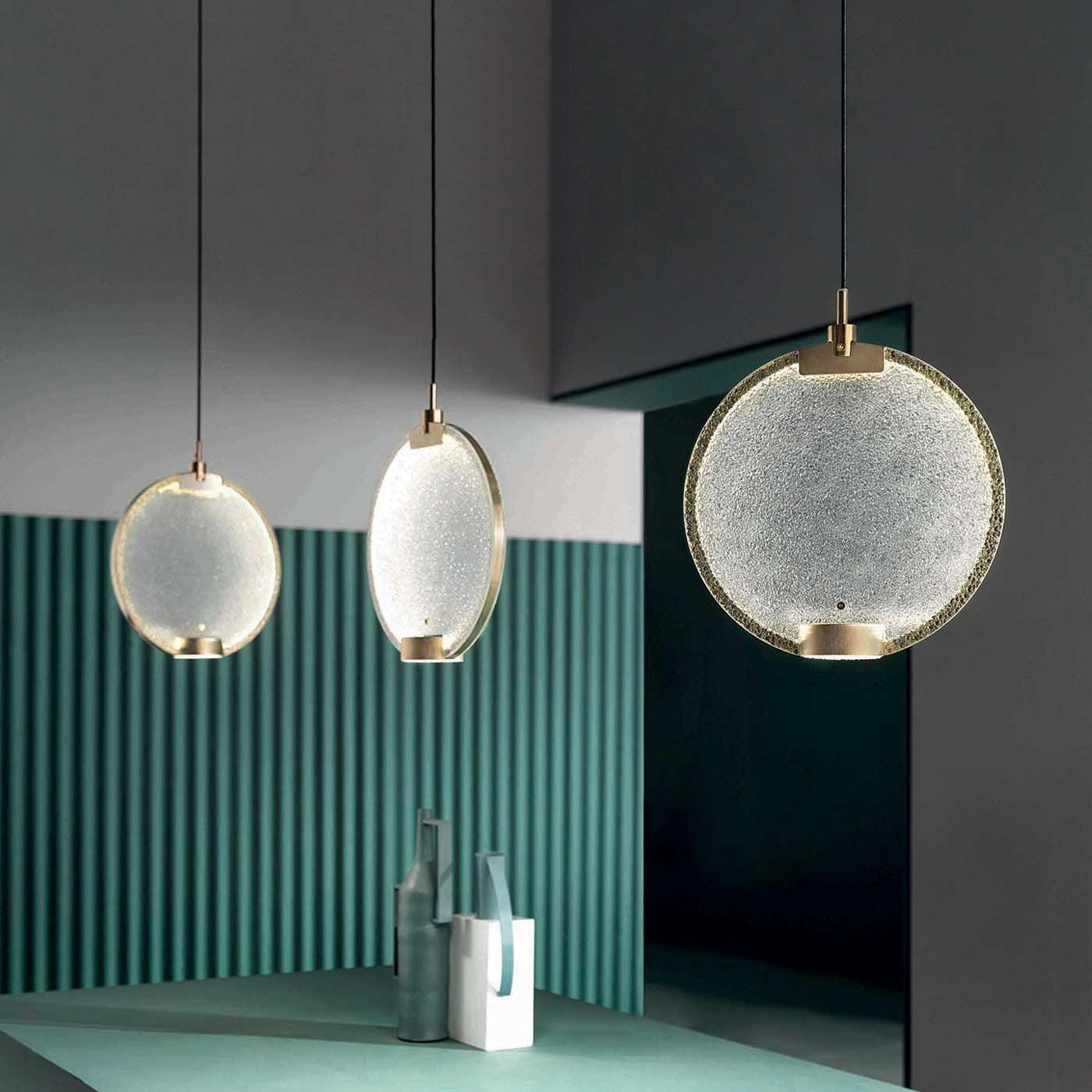 Lampa wisząca HORO S3 szczotkowany mosiądz Masiero Eye on Design