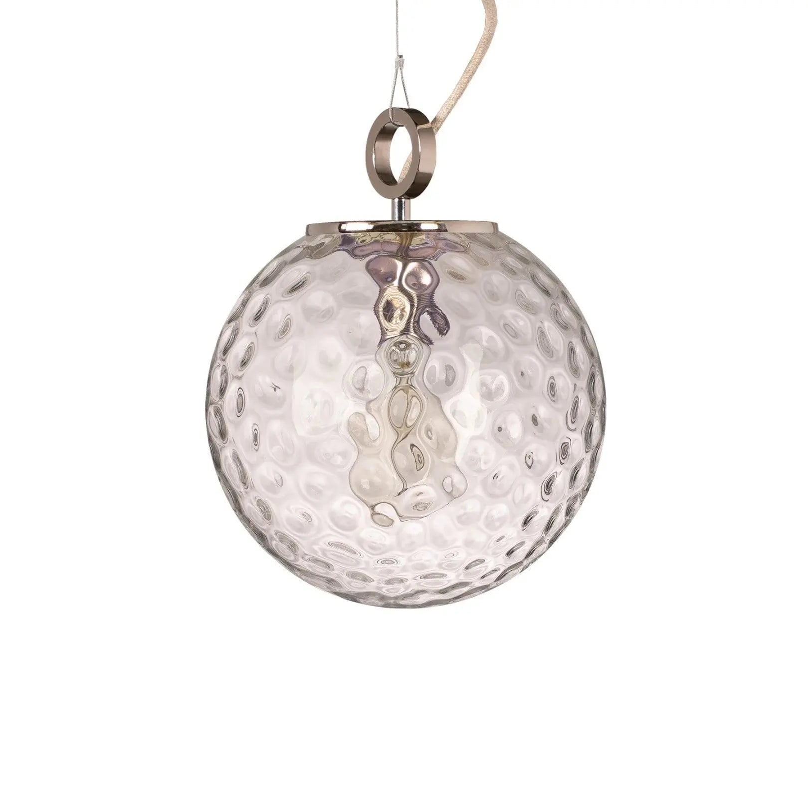 Lampa wisząca KULA REFLEKSYJNA nikiel – szkło