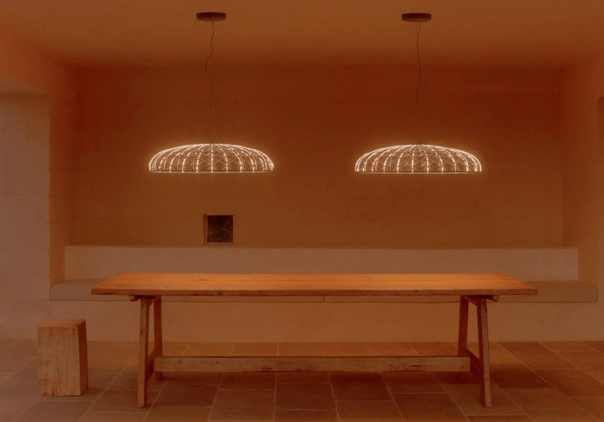 Lampa wisząca SKYNEST migdałowy – plecionka
