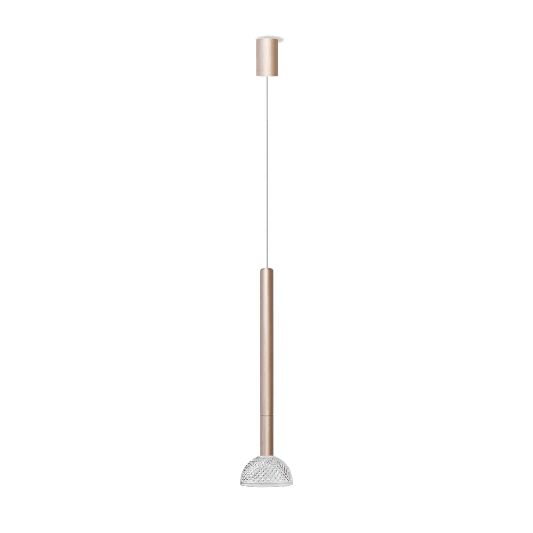 Lampa wisząca TENEBRA różowe złoto Contardi 2 m klosz kryształowy Crystal Macedonia Eye on Design