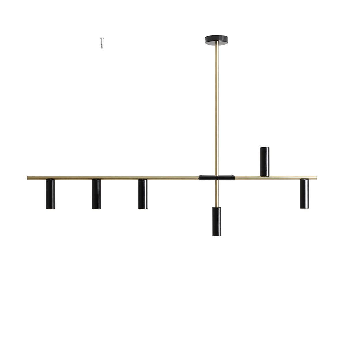 Lampa wisząca TREVO czarny z mosiężnym wykończeniem Artera 6 Eye on Design
