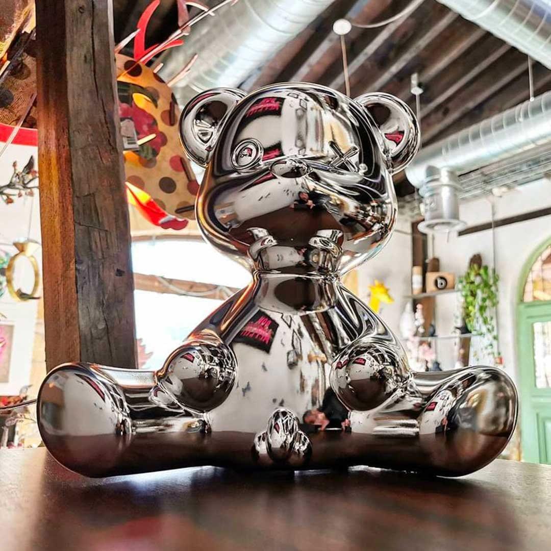 Lampka TEDDY BOY srebrny Qeeboo Eye on Design