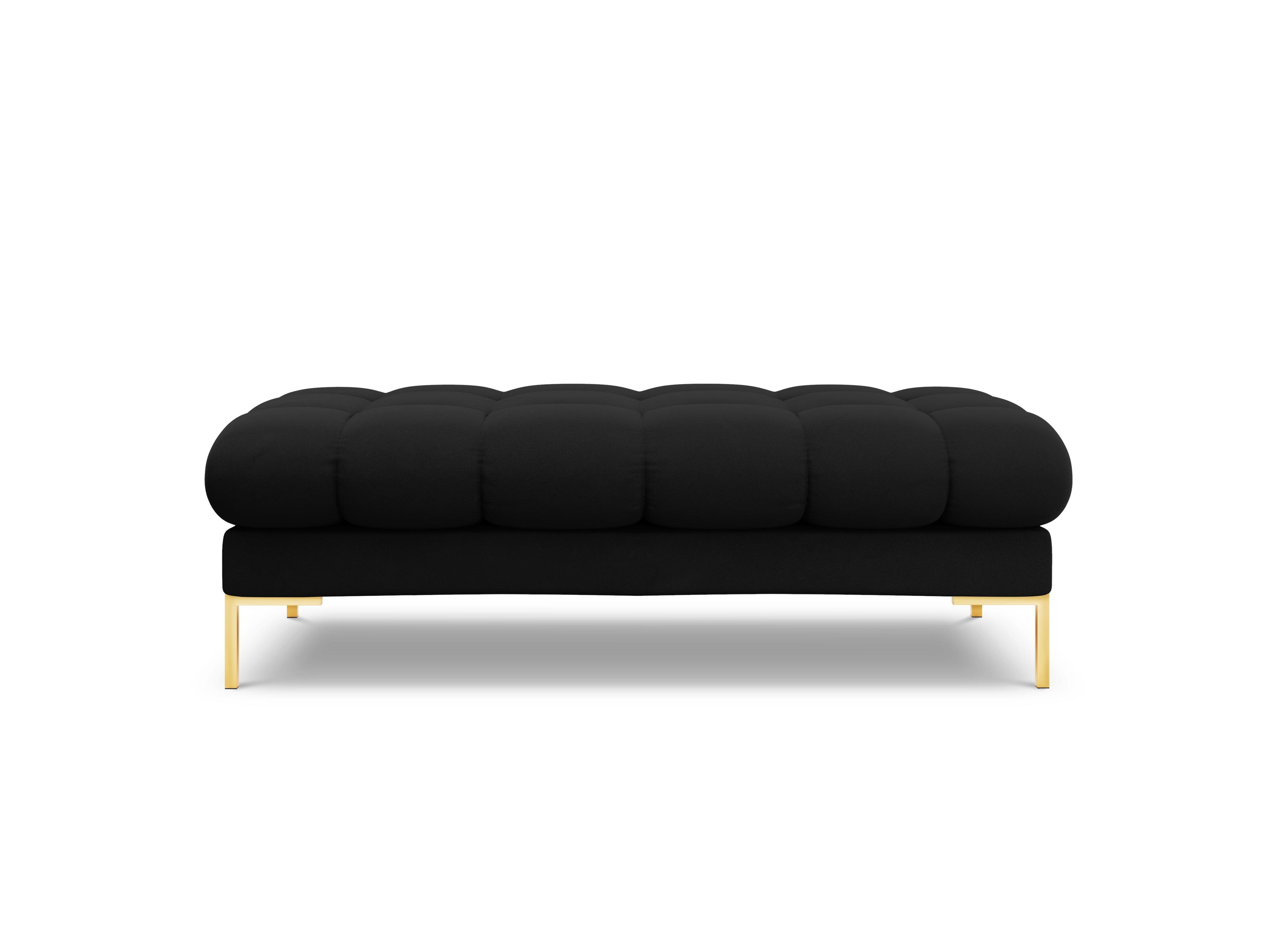 Ławka aksamitna BALI czarny ze złotą podstawą Cosmopolitan Design Eye on Design