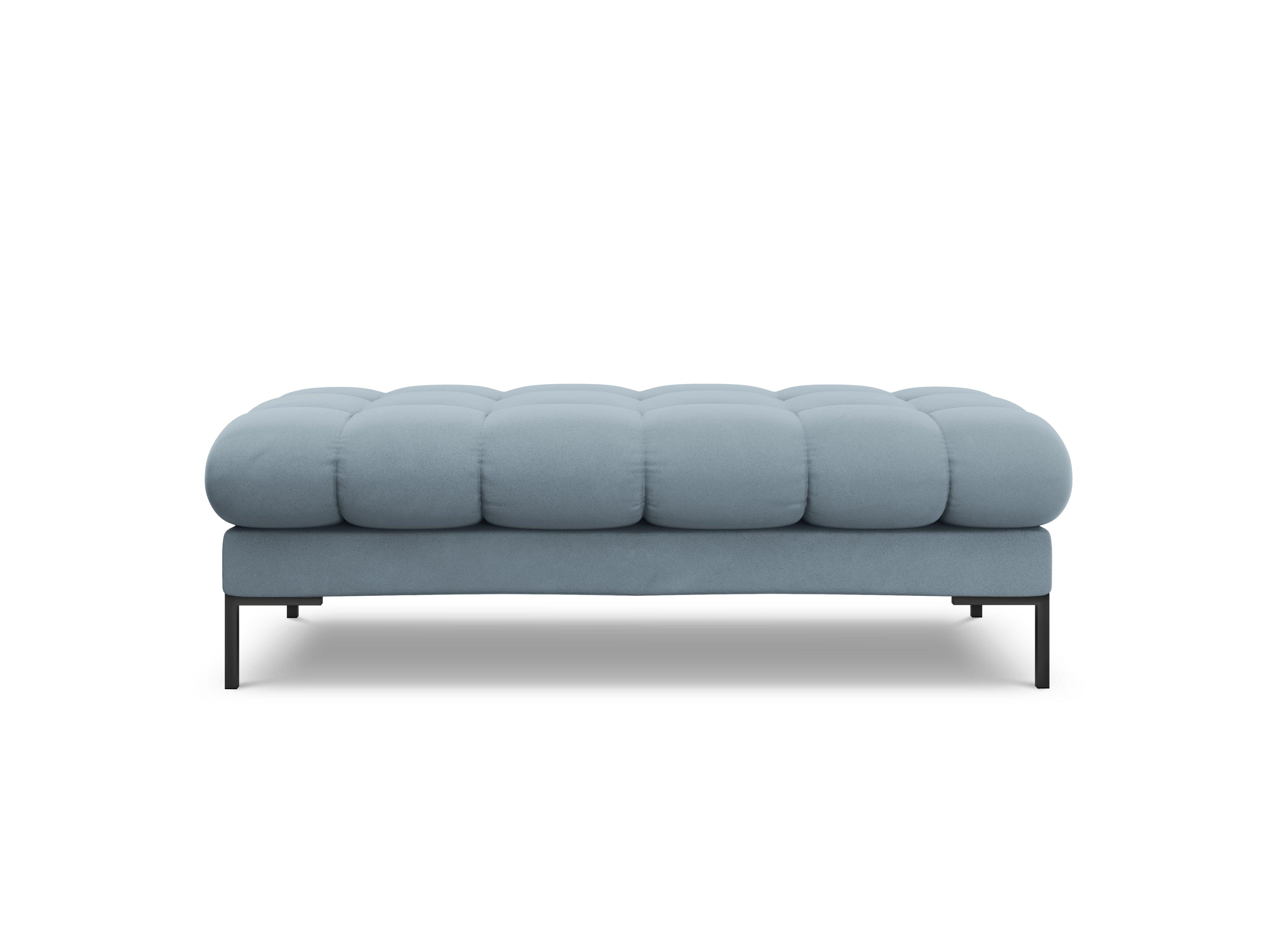 Ławka aksamitna BALI jasnoniebieski z czarną podstawą Cosmopolitan Design Eye on Design