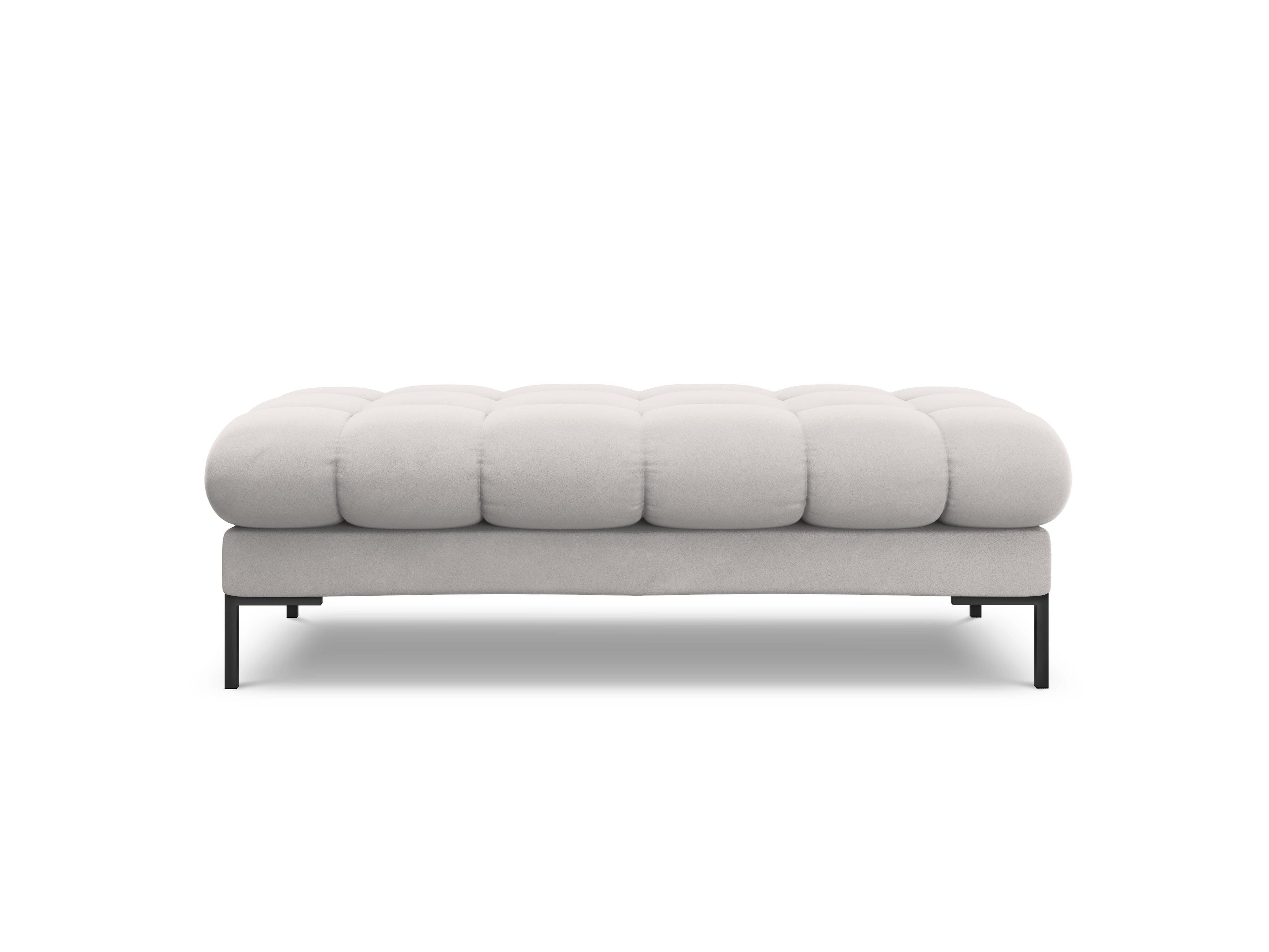 Ławka aksamitna BALI srebrny z czarną podstawą Cosmopolitan Design Eye on Design