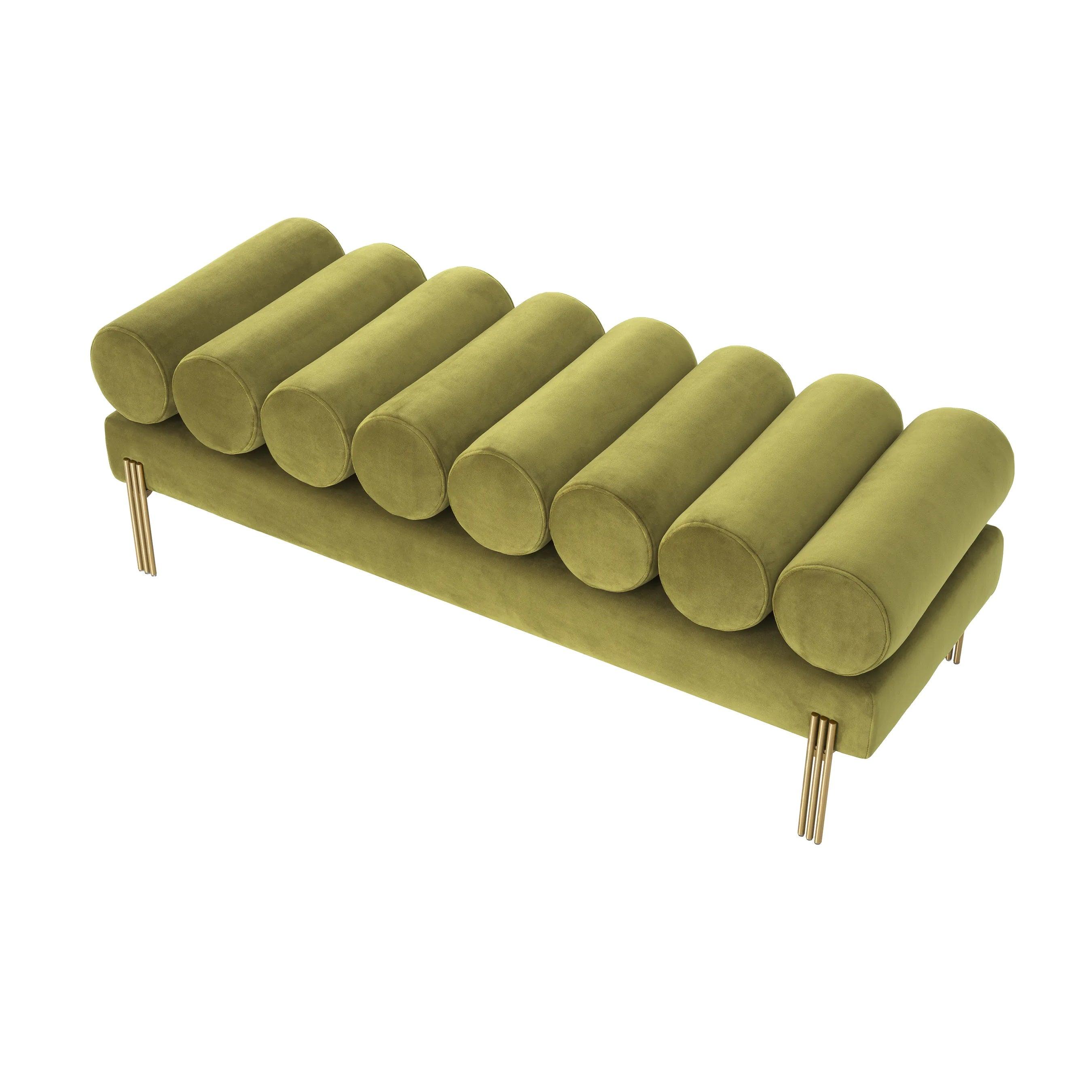 Ławka aksamitna OXLEY oliwkowy zielony Eichholtz Eye on Design