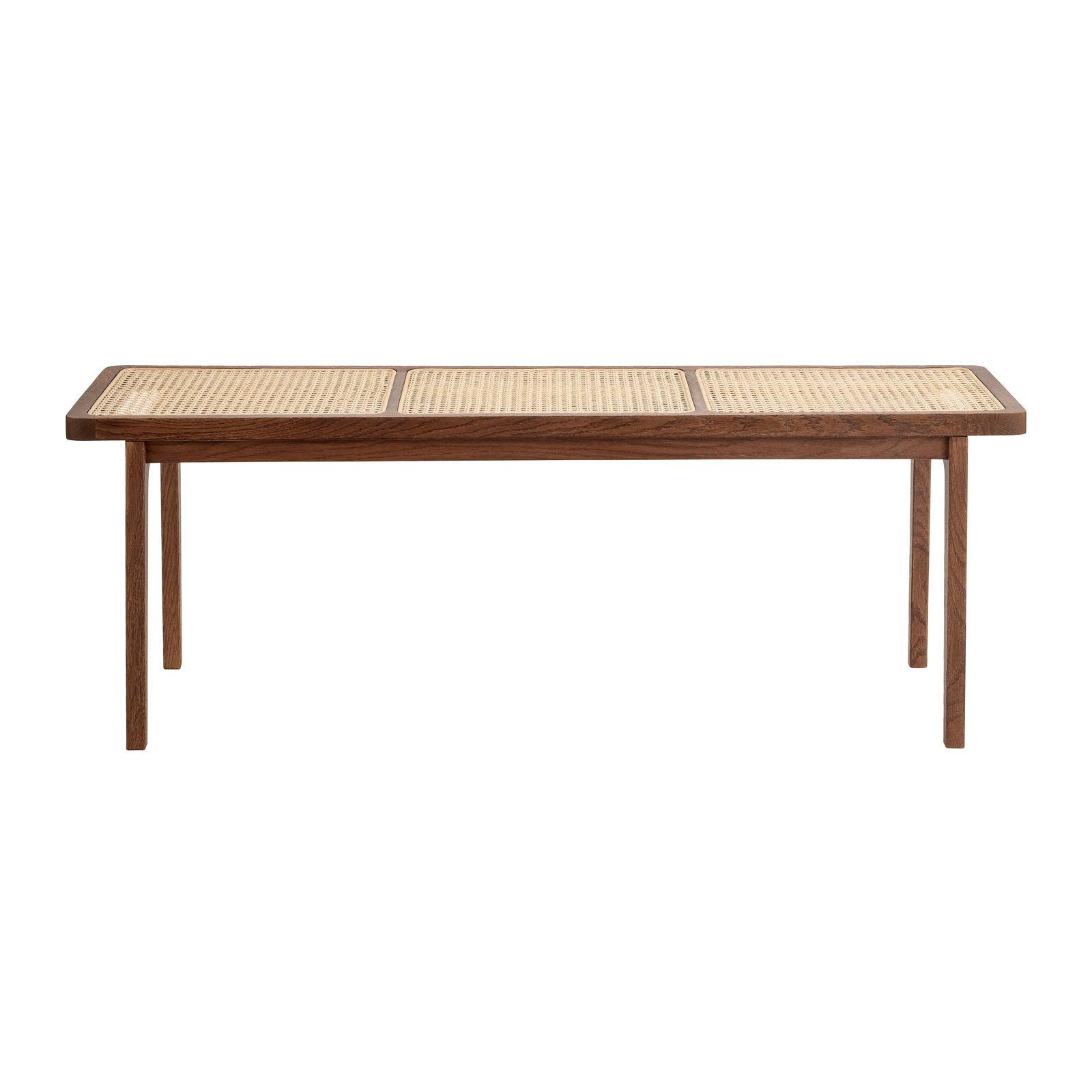 Ławka LE ROI ciemny dębowy z rattanem NORR11 Eye on Design