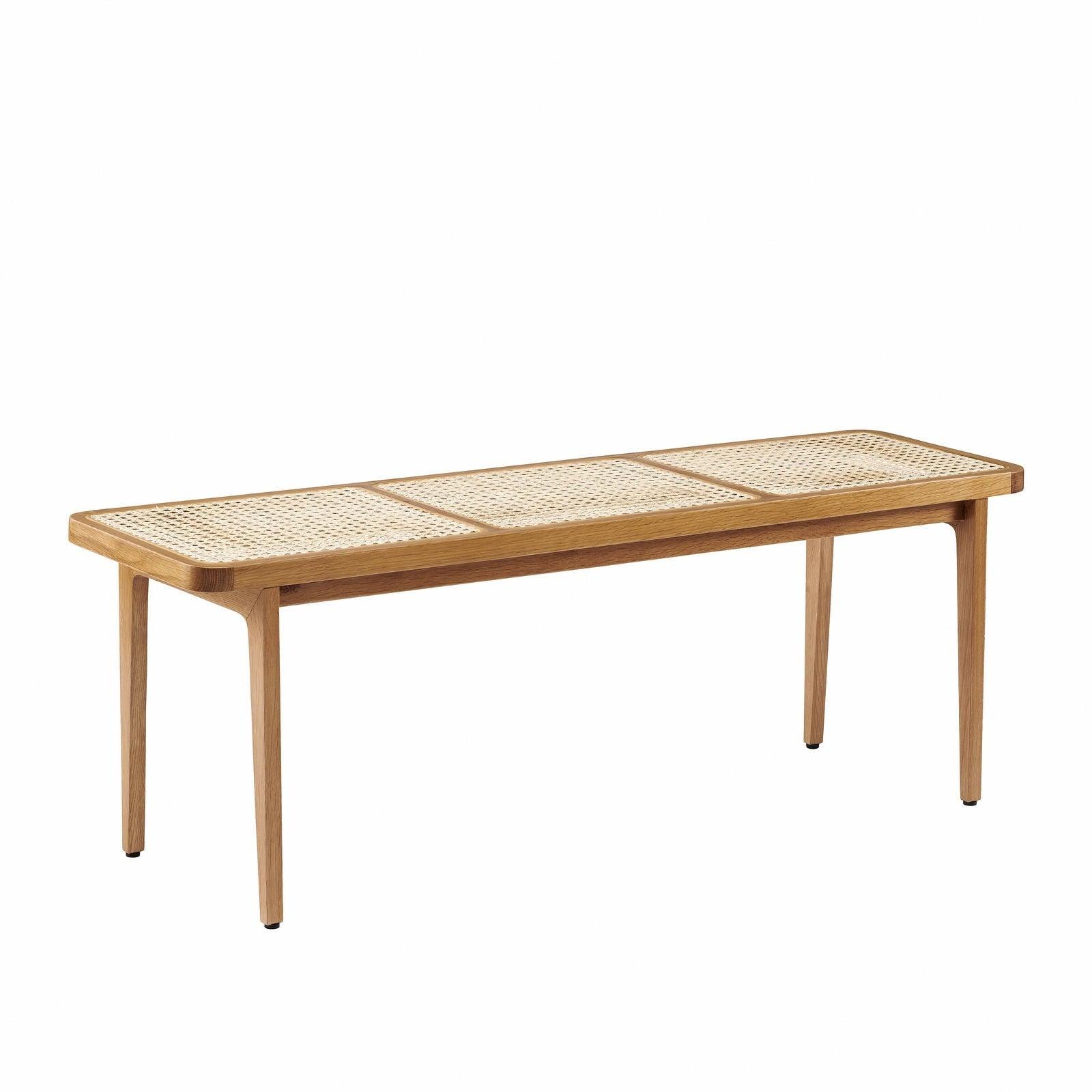 Ławka LE ROI dębowy z rattanem NORR11 Eye on Design