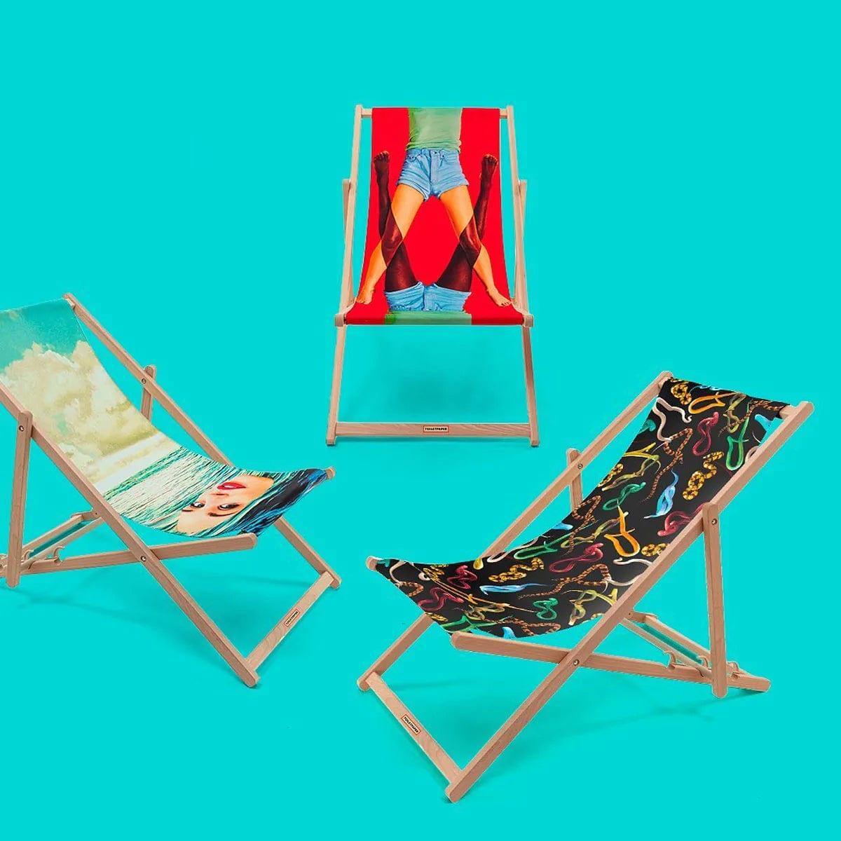 Leżak SCISSORS czerwony Seletti Eye on Design