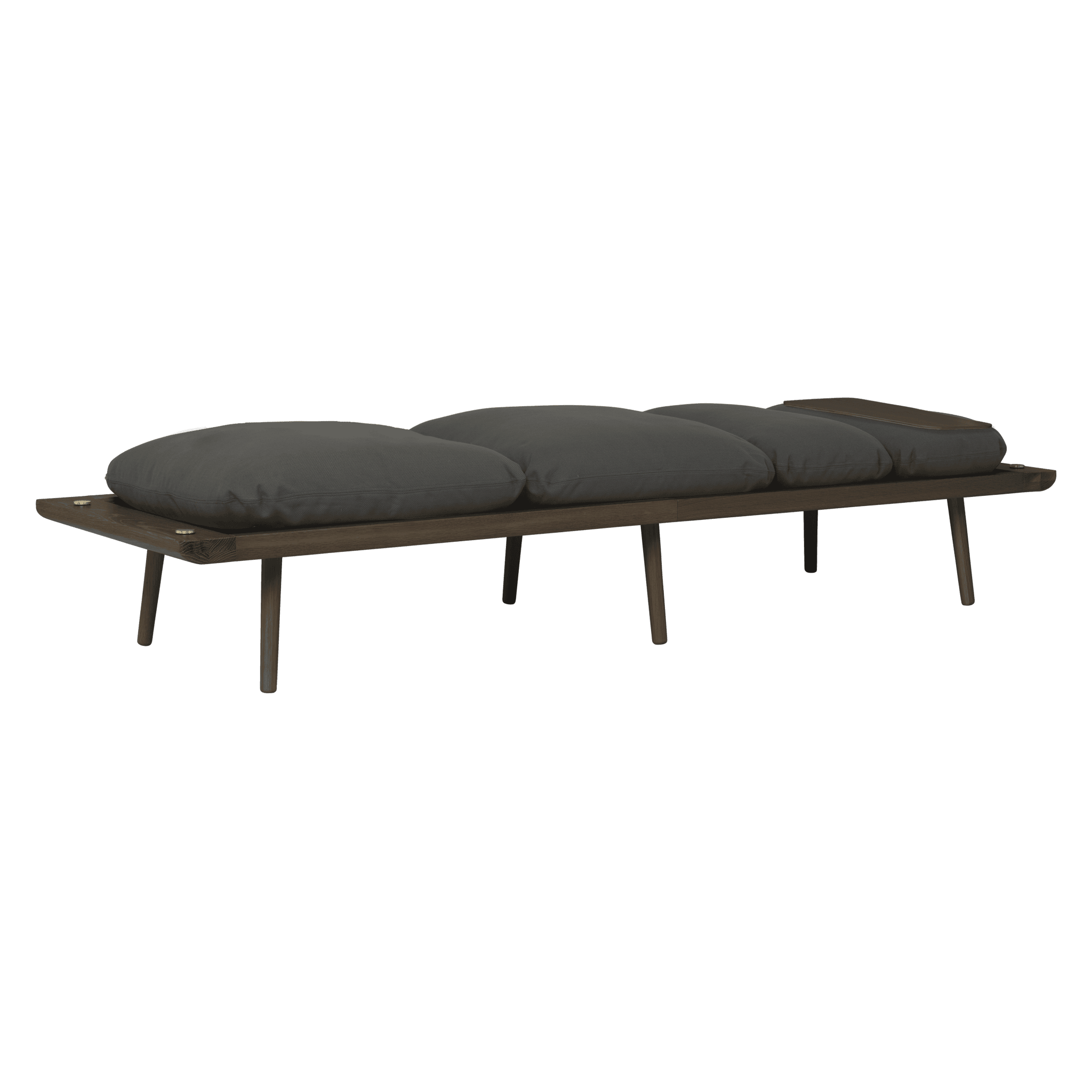 Leżanka LOUNGE AROUND antracytowy z ciemno dębową podstawą UMAGE Eye on Design