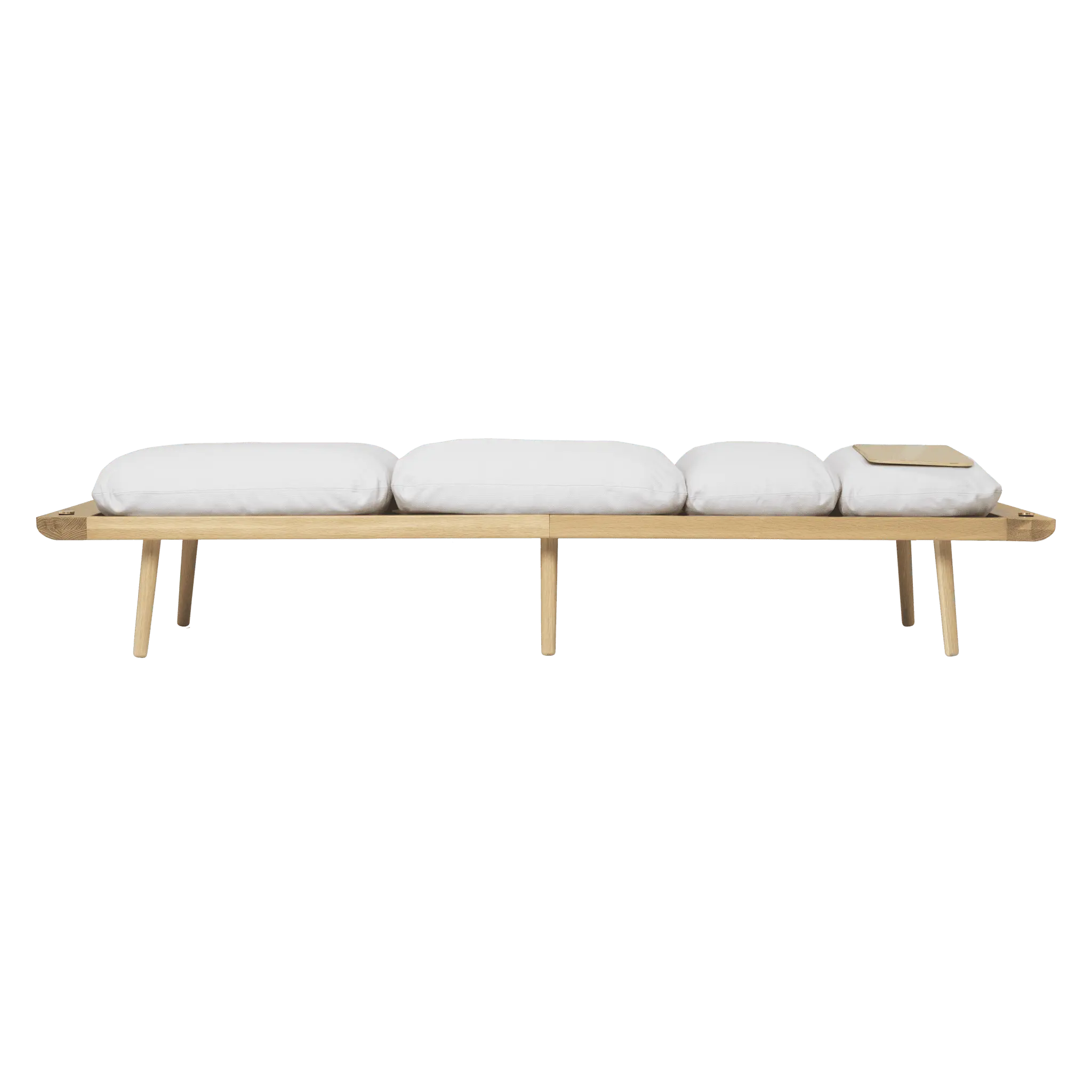 Leżanka LOUNGE AROUND baby blue z dębową podstawą – drewno dębowe, Umage