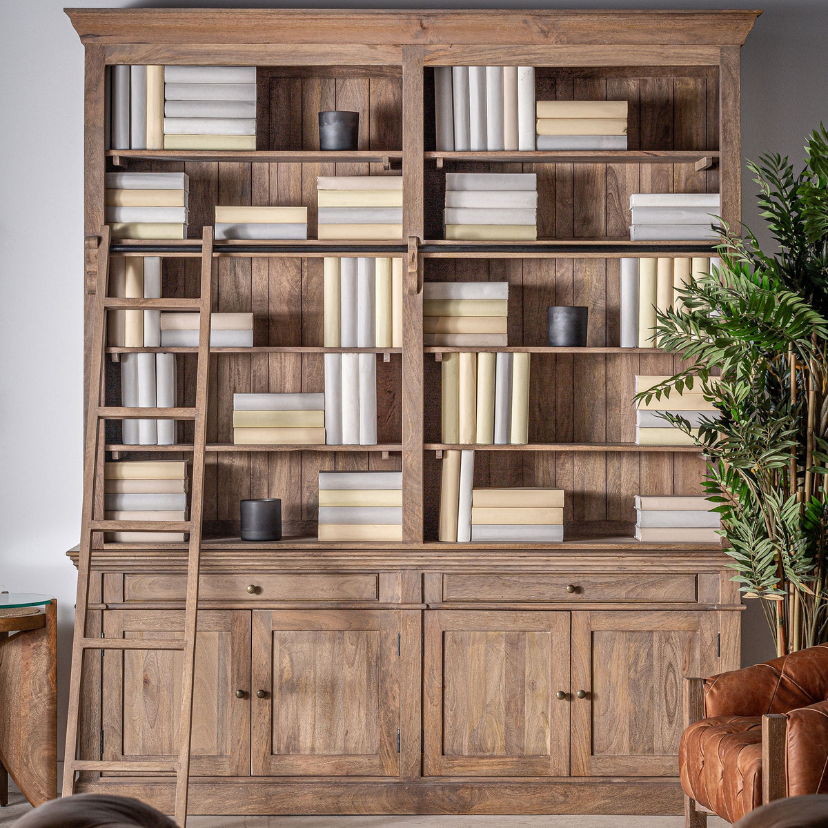 Biblioteczka MANDERN drewno mango – metal