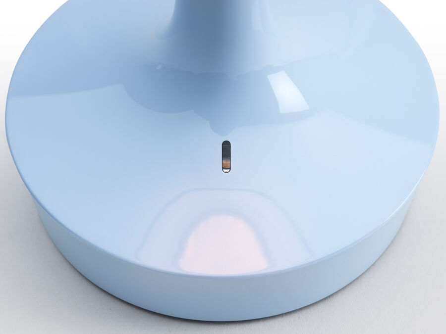 Přenosná lampa BON JOUR UNPLUGGED modrá s průhledným stínidlem