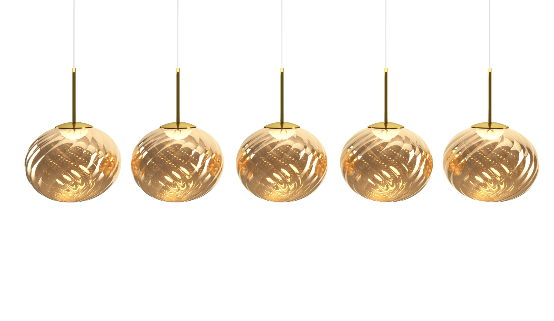 WHIRL LINEAR pendant lamp gold
