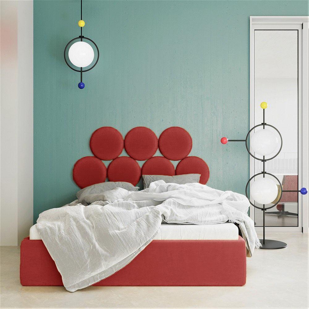 Łóżko tapicerowane BALL czerwony Happy Barok Eye on Design