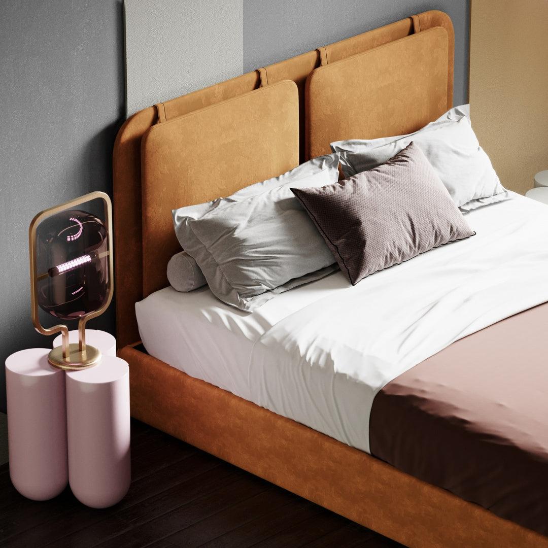 Łóżko tapicerowane SYNERGY miedziany beż Happy Barok Eye on Design