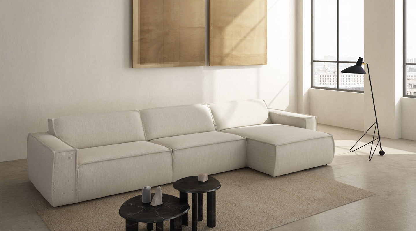 LUMO Upholstered Left-Open Modular Sofa for 4 People