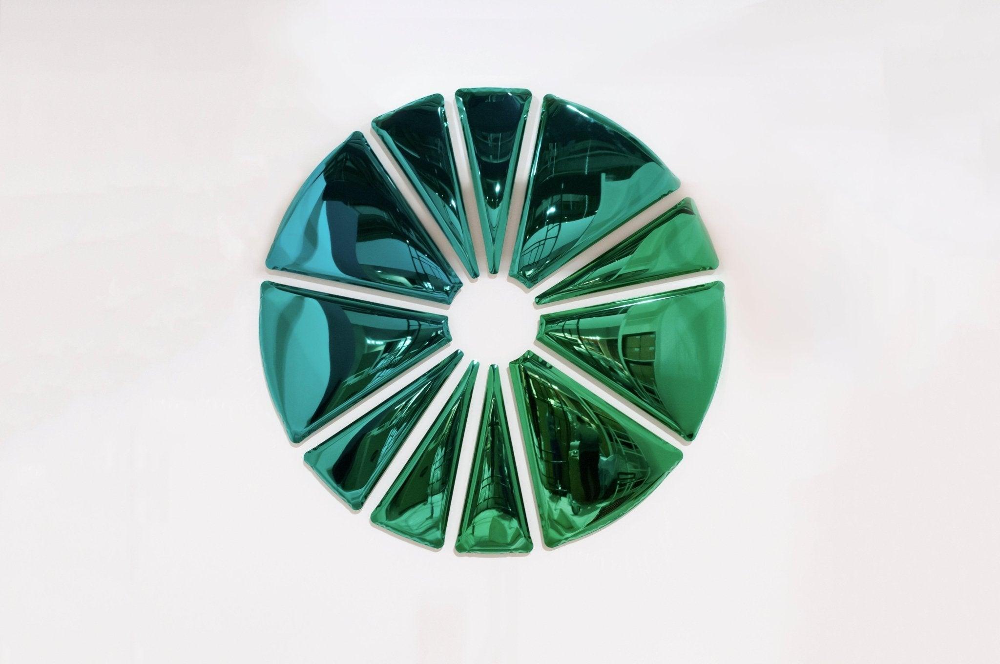 Lustro dekoracyjne NUCLEUS gradient szmaragd-szafir Zieta Studio Eye on Design