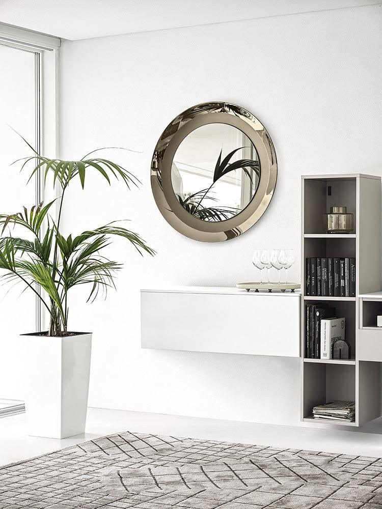 Lustro okrągłe SURFACE brązowy, marka Calligaris
