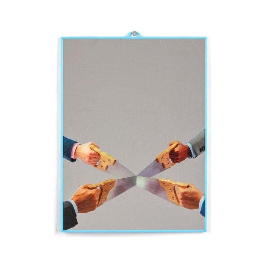 Lustro SAWS w niebieskiej ramce Seletti Eye on Design