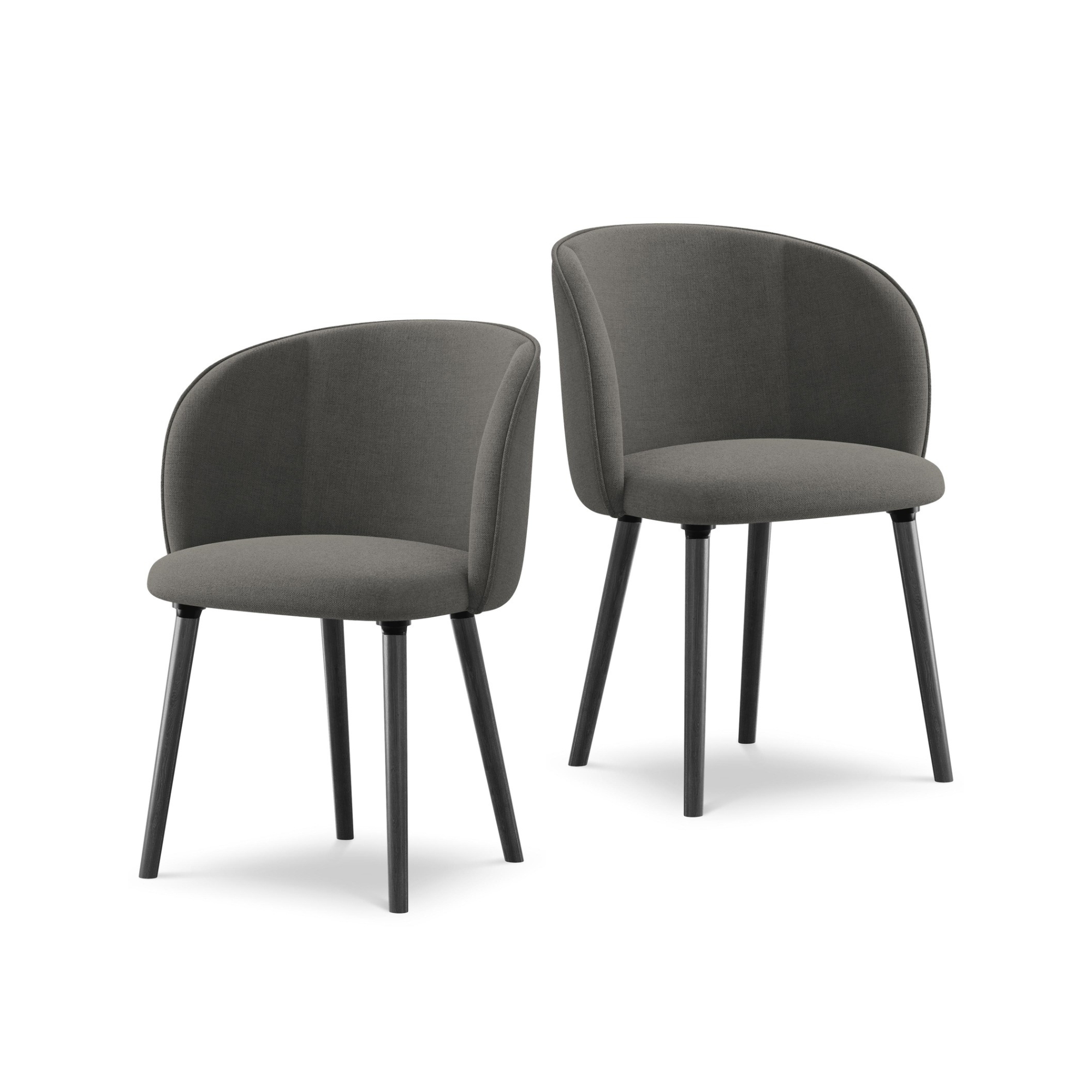 MAIA Chair in Dark Gray with Black Oak Base